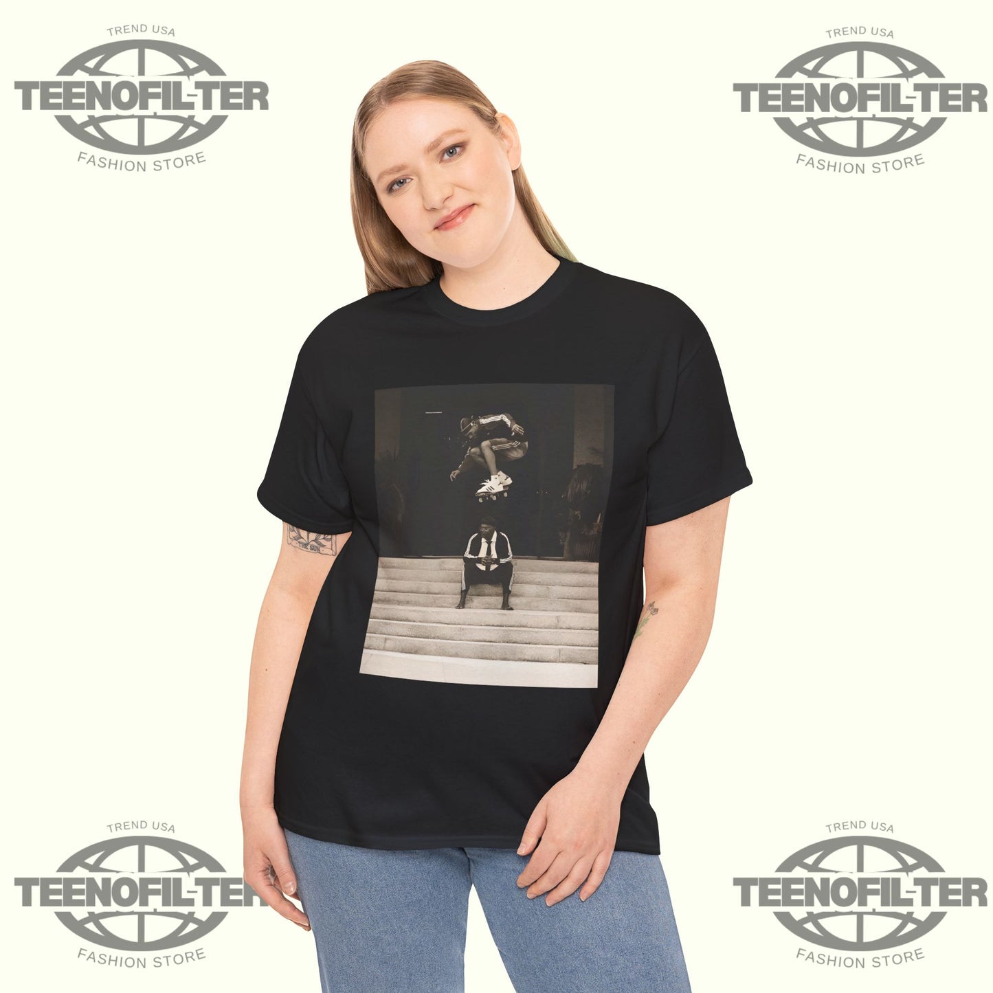 Bad MFs Tyshawn & Samuel L. T‑Shirt — High‑Contrast Ollie Over Serenity Photo Graphic Tee - Tee No Filter