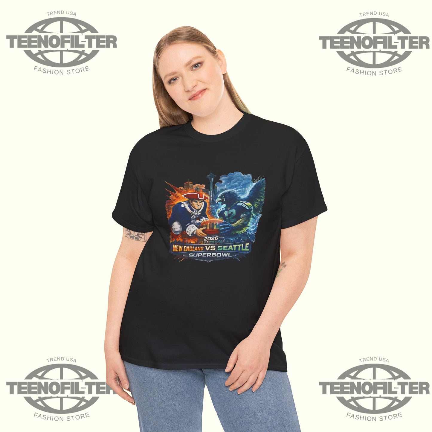 2026 Super Bowl Seahawks Patriots T-shirt - Tee No Filter
