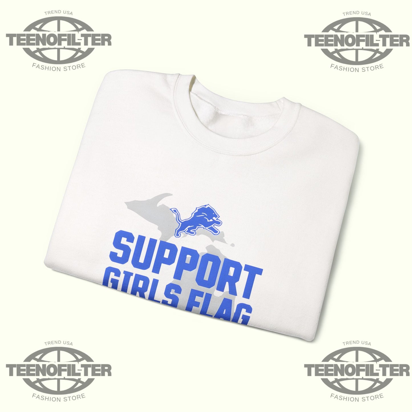 Lions Support Girls Flag Sweatshirt Printify