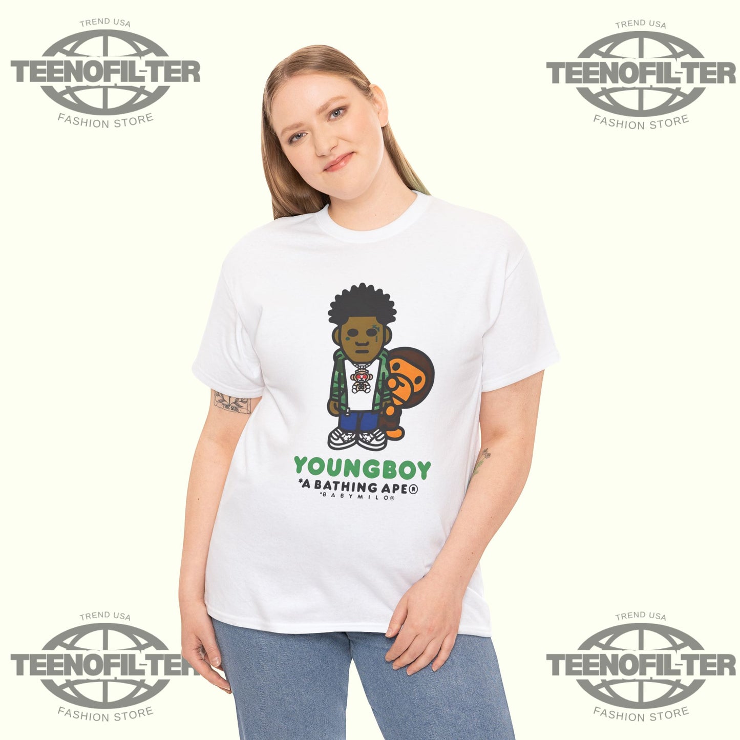 YoungBoy Never Broke Again X A Bathing Ape BAPE Milo T-Shirt - Tee No Filter