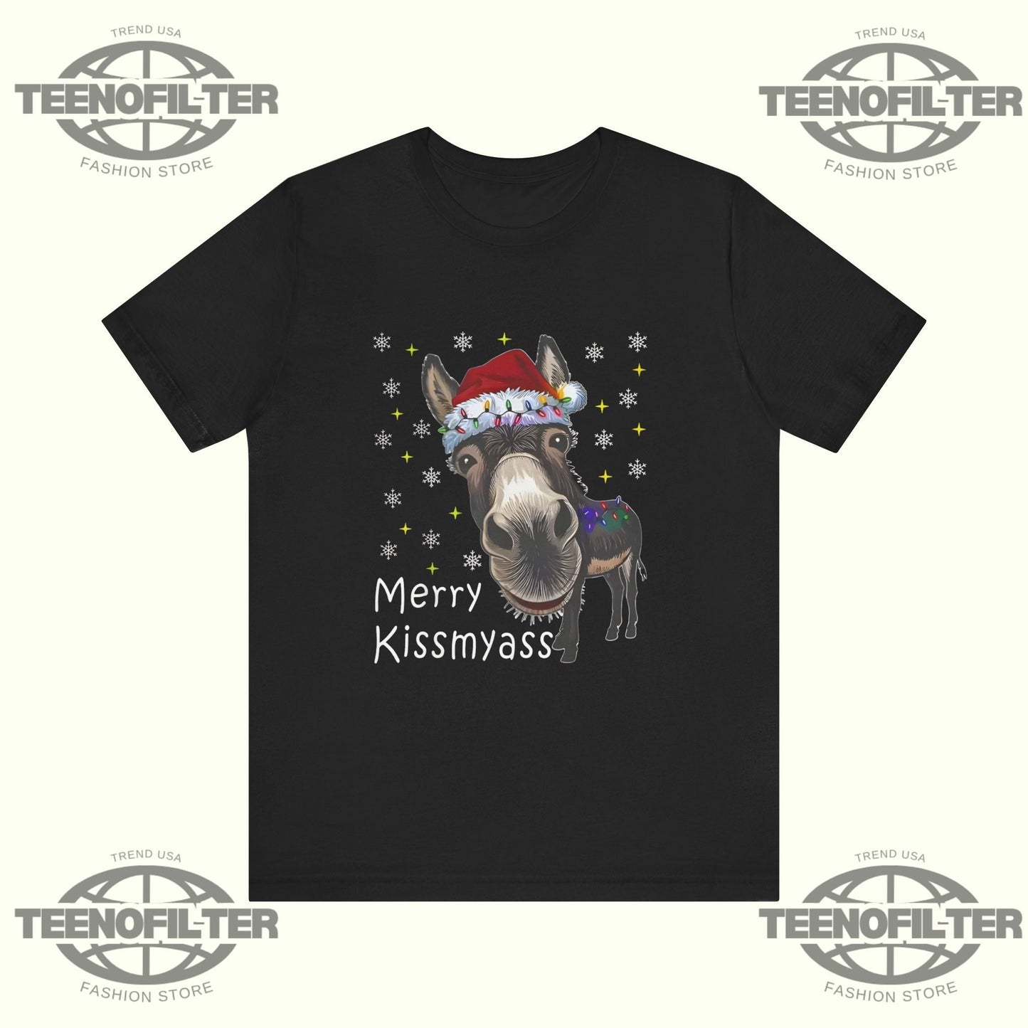 Merry KissMyAss Donkey T-shirt Printify