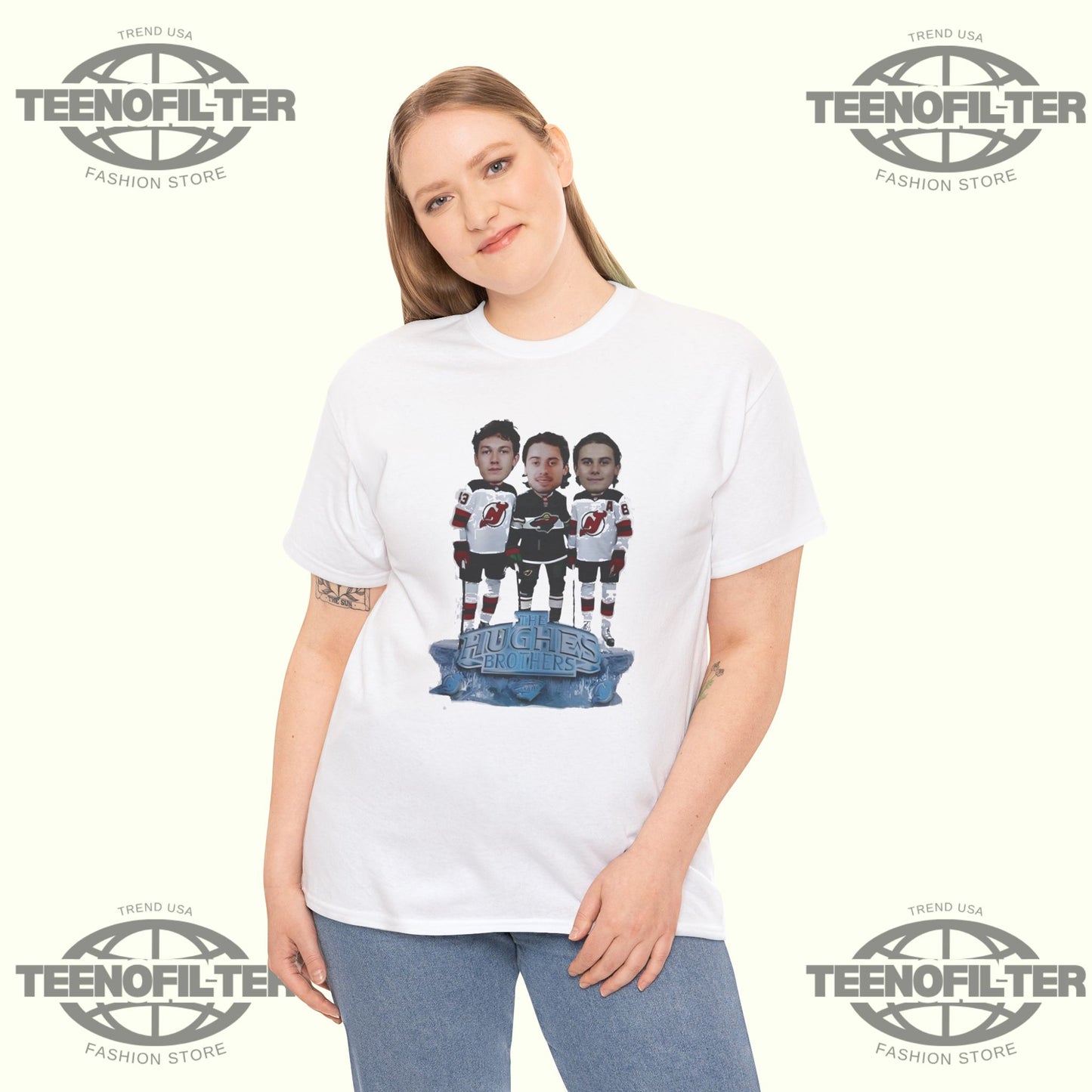 Jack Hughes Luke Hughes Quinn Hughes The Hughes Bowl caricature T-Shirt - Tee No Filter