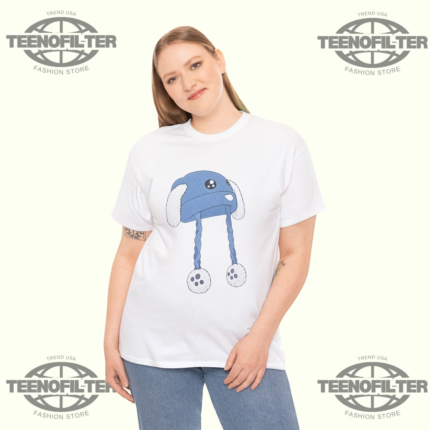 Anti Ice Chinga La Migra Blue Bunny Hat T-Shirt - Tee No Filter