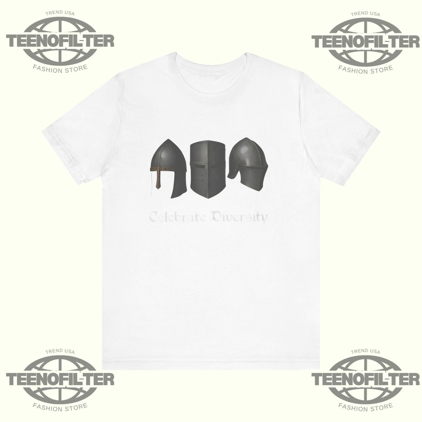 Medieval Helmets Celebrate Diversity T-Shirt Printify