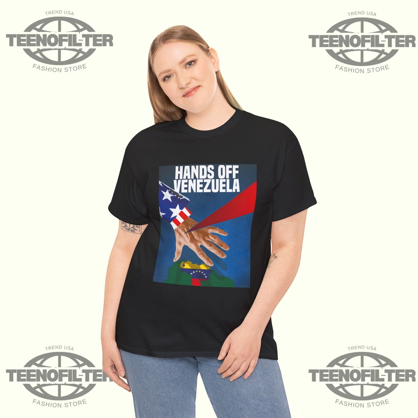 Hands Off Venezuela! Down With U.S. Imperialism T-Shirt Printify