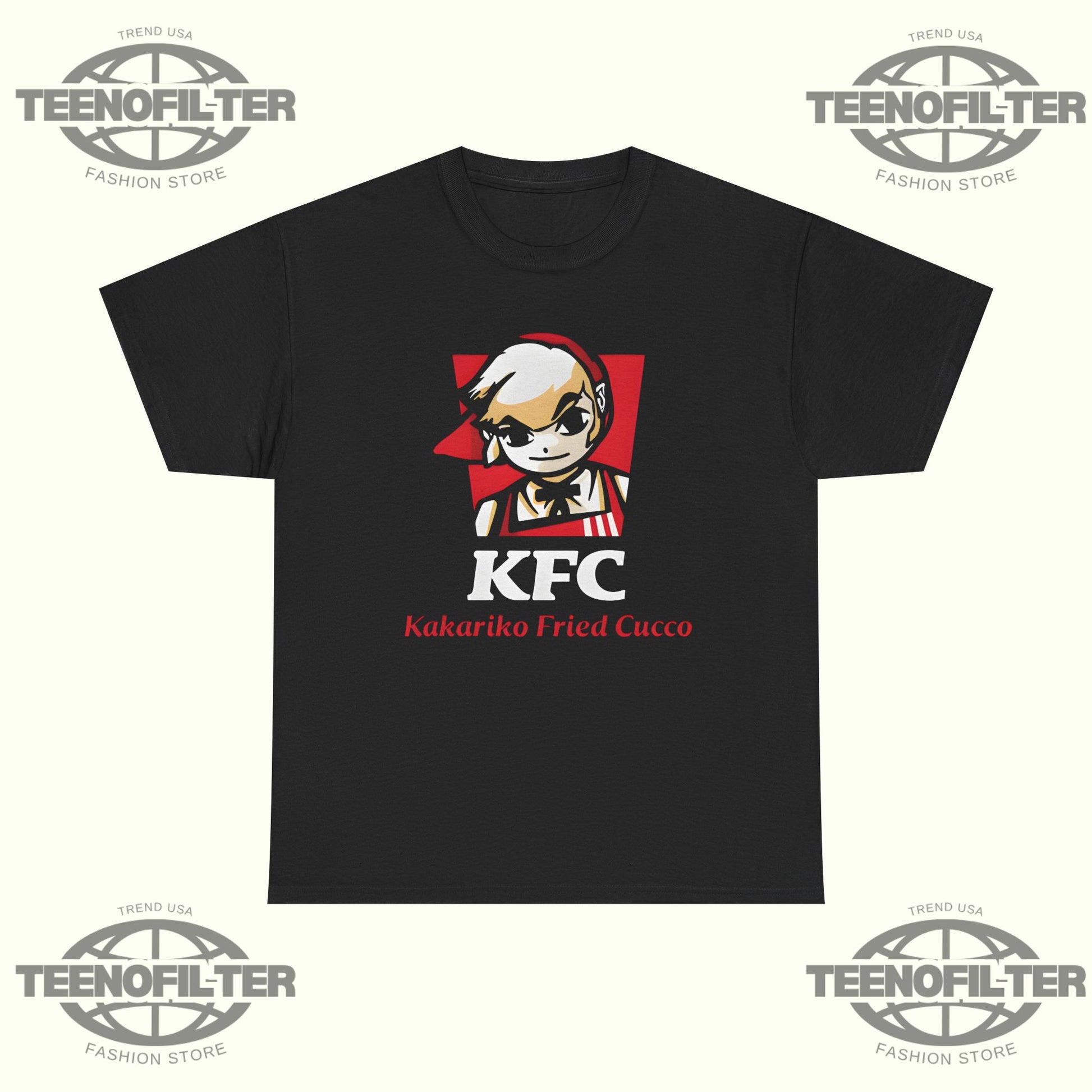 Funny Fried Village Chicken T-Shirt – Viral Gaming Parody Meme Tee with Fast-Food Style Design - Tee No Filter