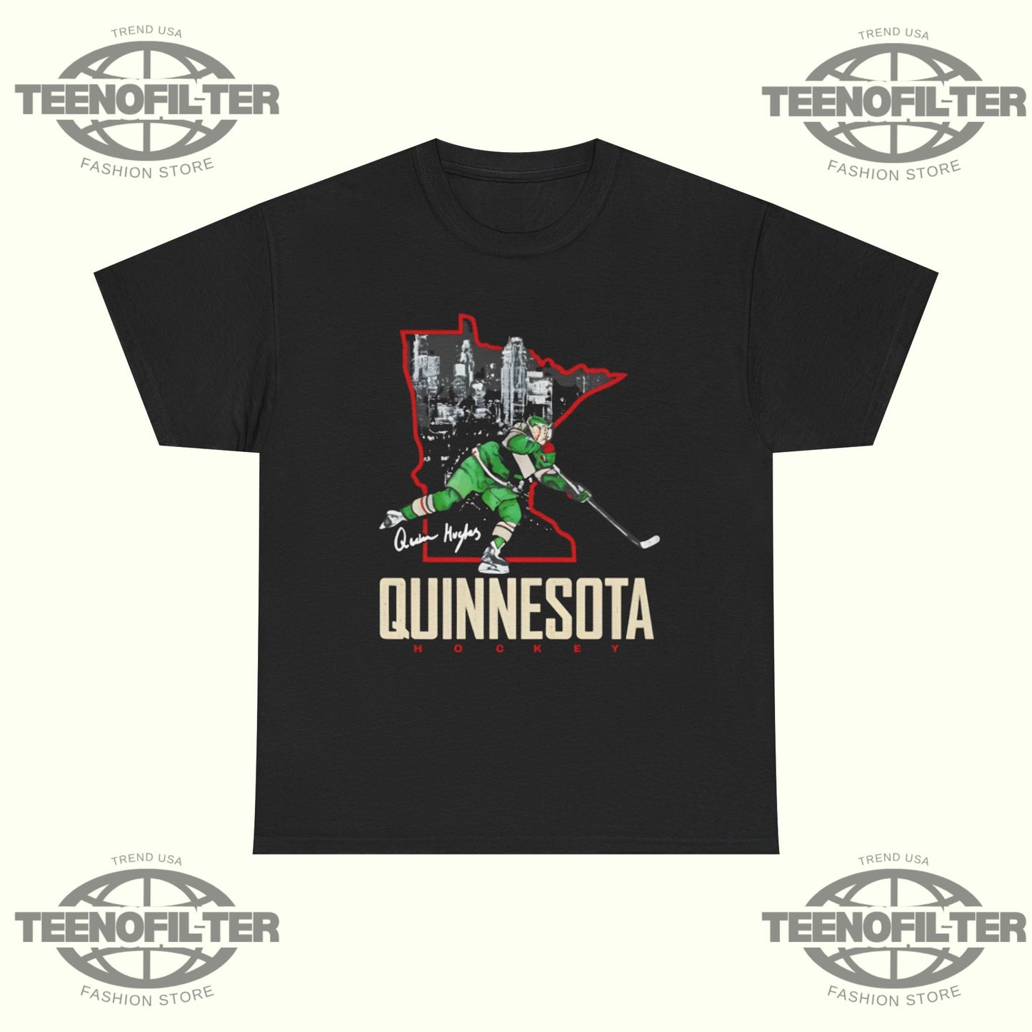 Quinnesota Pride Quinn Hughes Minnesota Quinnesota Viral Hockey T-Shirt - Tee No Filter