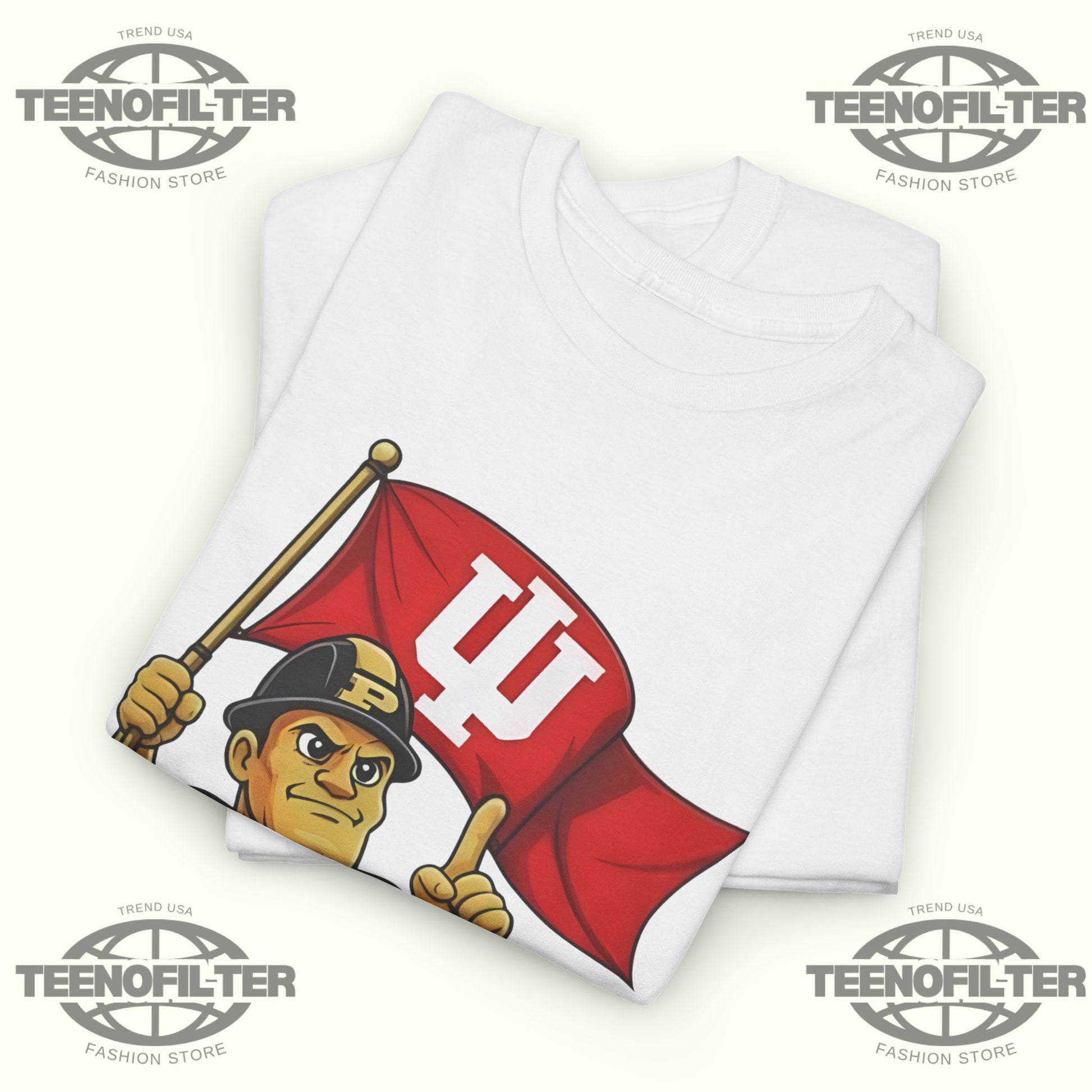 Just For Today Purdue Pete With Flag T-Shirt - Tee No Filter
