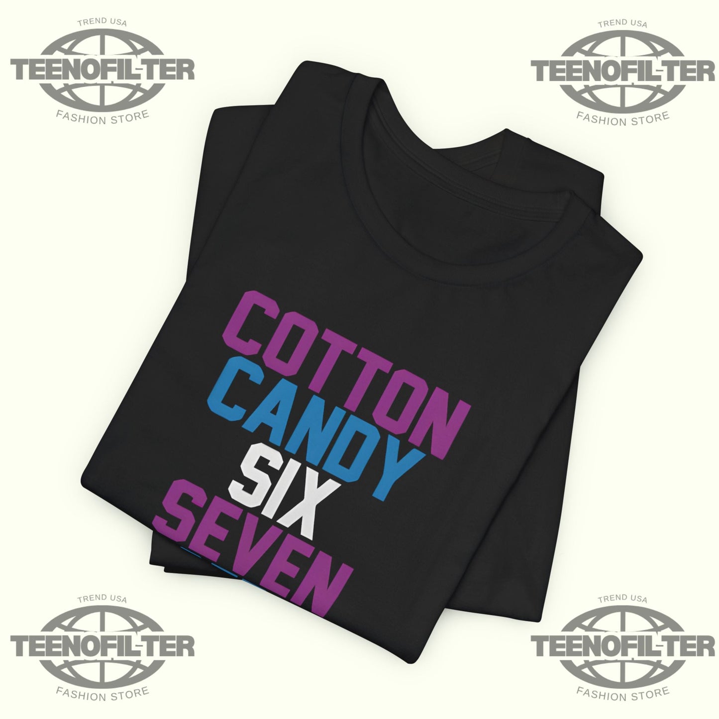 Cotton Candy Six Seven Baseball T-Shirt Printify