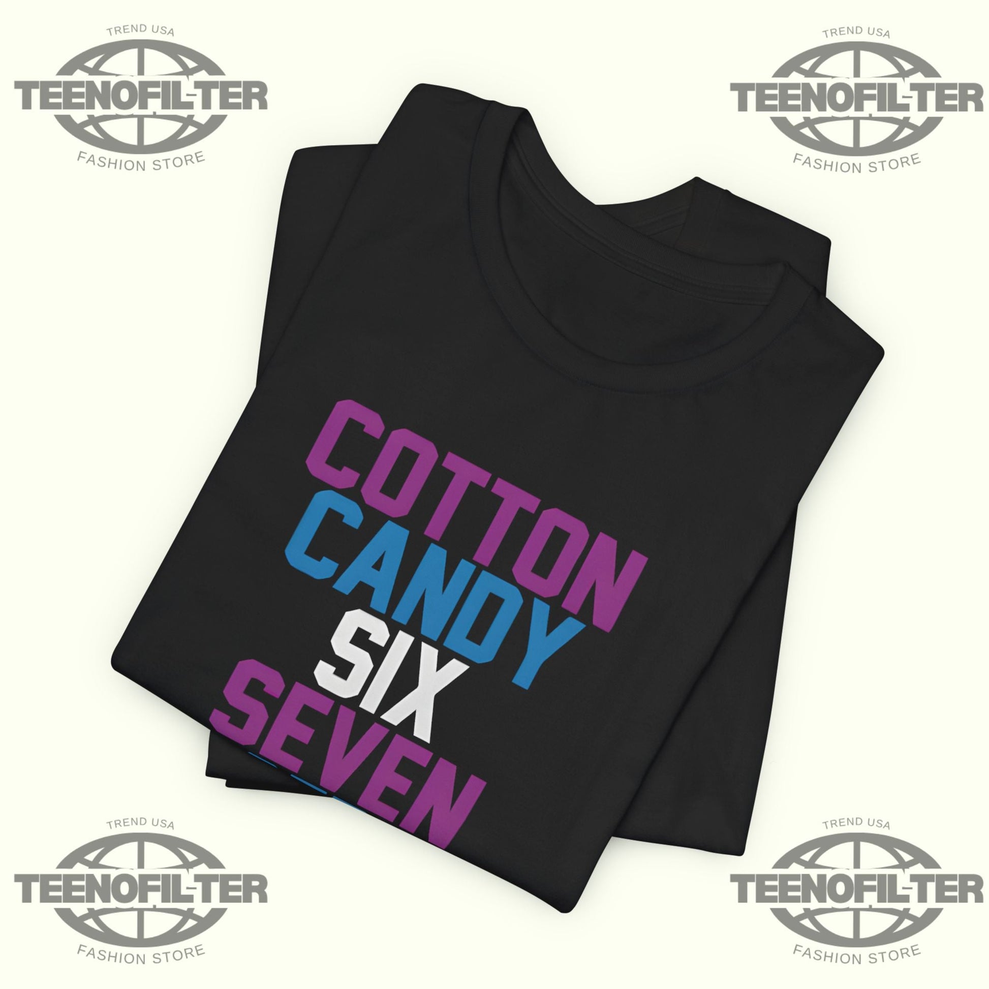 Cotton Candy Six Seven Baseball T-Shirt Printify