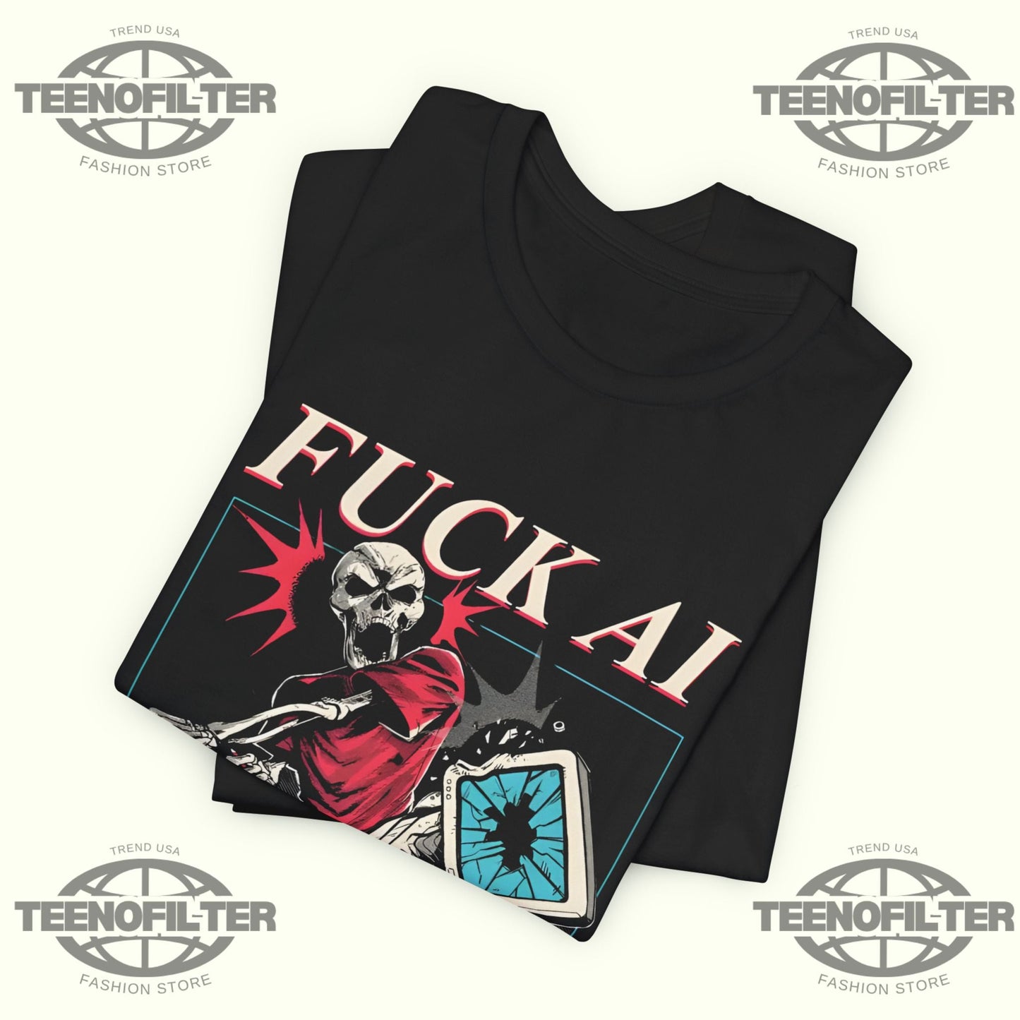 Fuck AI Support Human Artists T-Shirt Printify