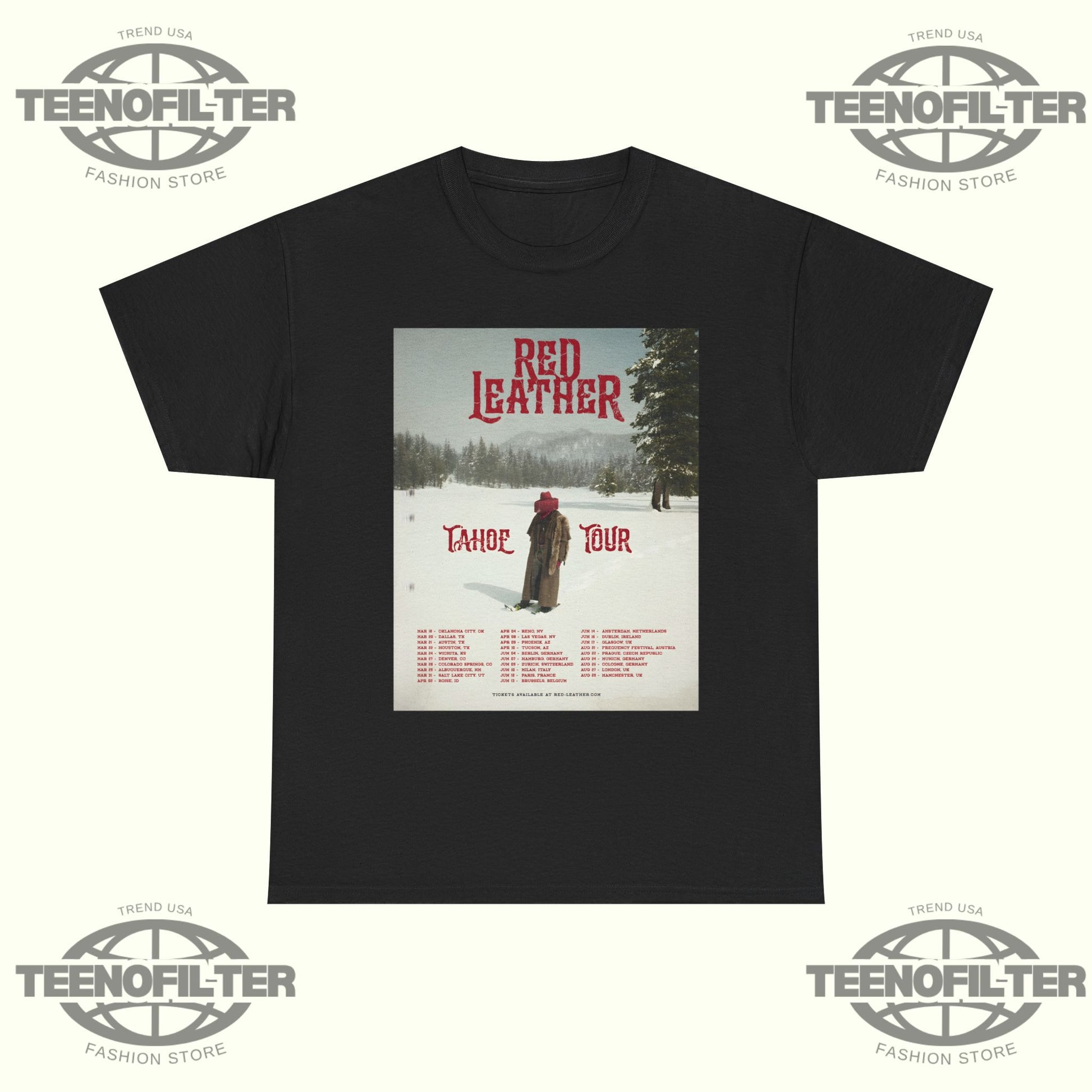 Red Leather Tahoe World Tour 2026 T‑Shirt - Tee No Filter