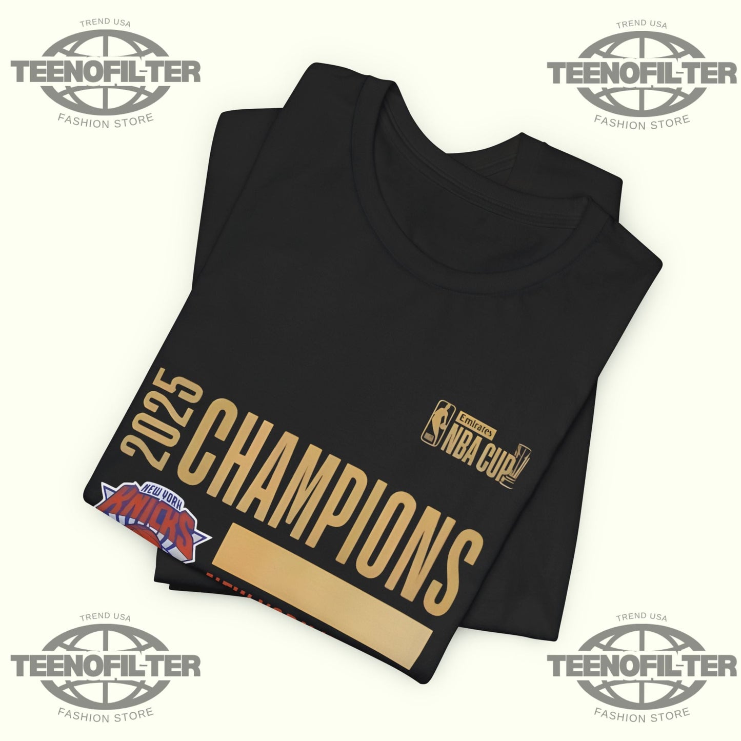 New York Knicks 2025 NBA Cup Champions T-Shirt Printify