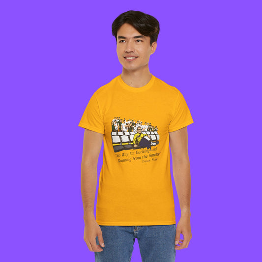 Yaxel Lendeborg Dusty May Shirt – “No Way I’m Ducking and Running From the Smoke” Michigan Basketball Tee - Tee No Filter