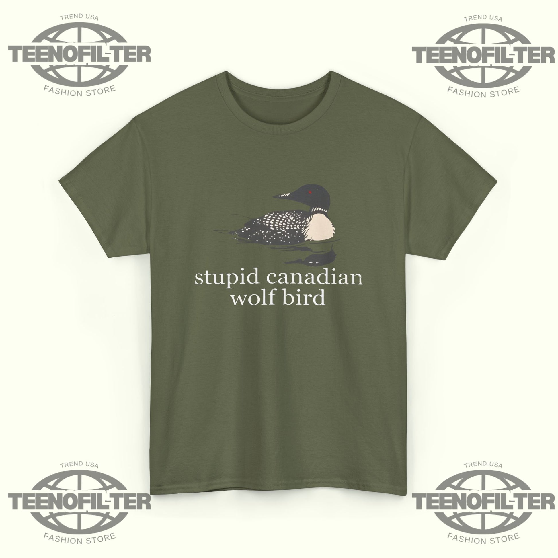 Stupid Canadian Wolf Bird T-Shirt - Tee No Filter