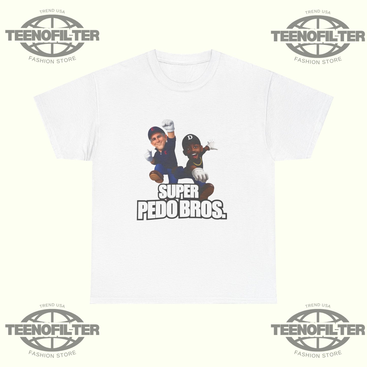 Super Pedo Bros – Retro Satire 8-Bit Parody T-Shirt - Tee No Filter