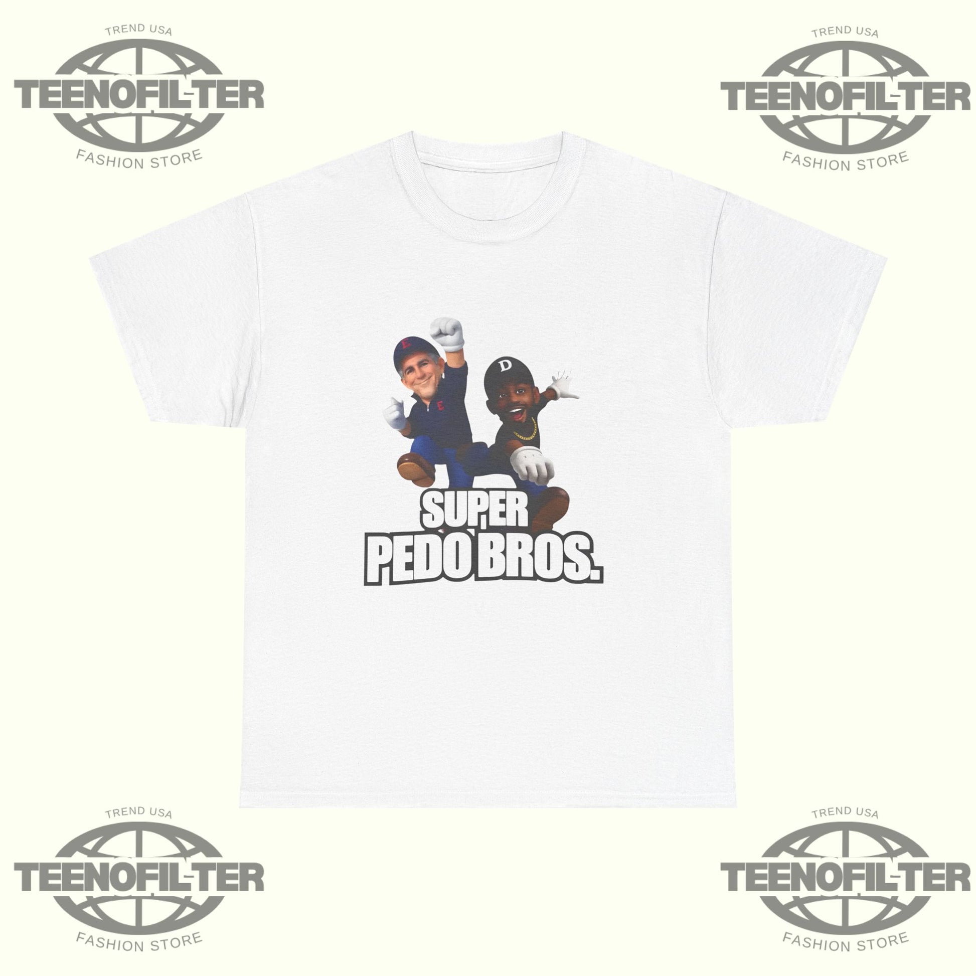 Super Pedo Bros – Retro Satire 8-Bit Parody T-Shirt - Tee No Filter