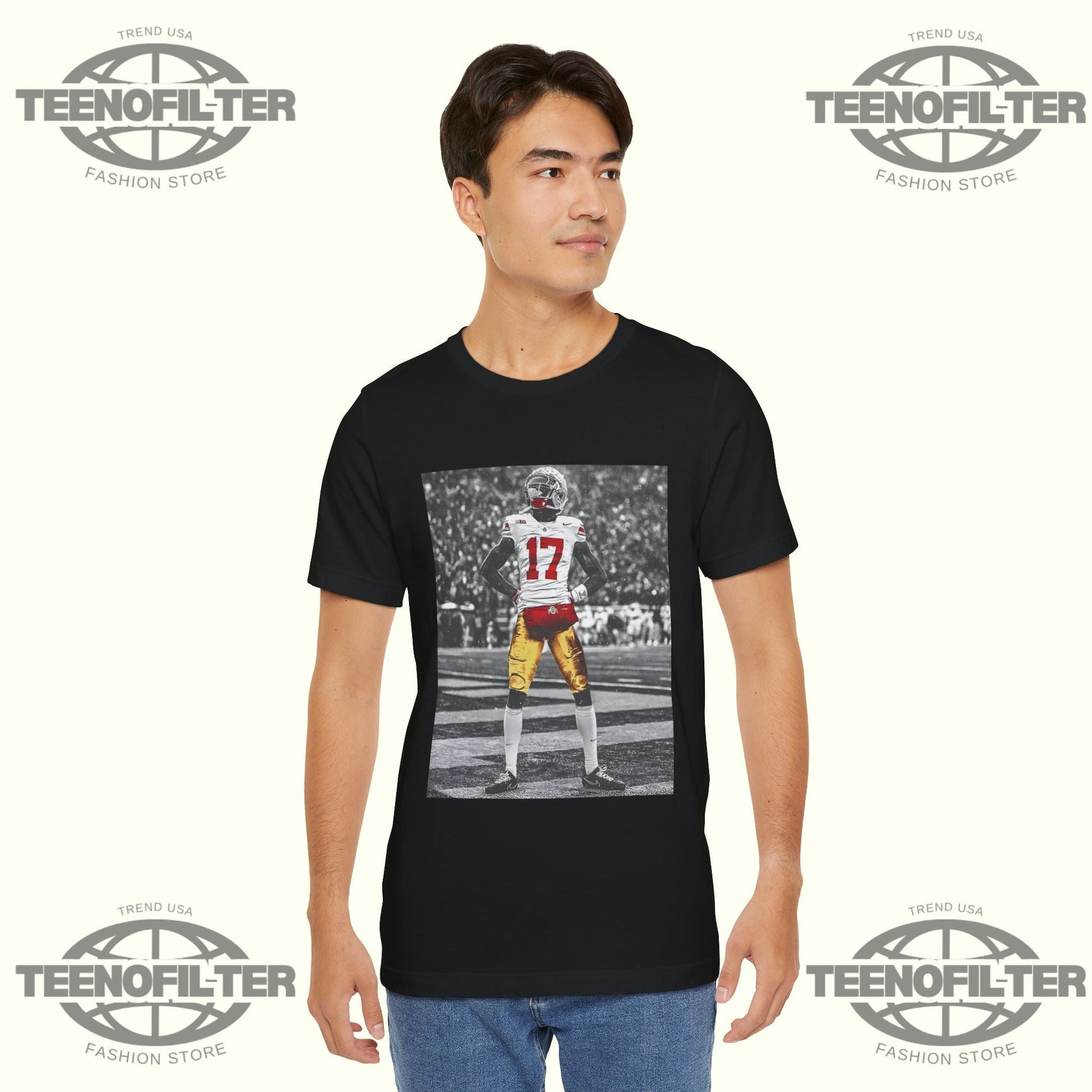 Ohio State Buckeyes Carnell Tate Standing T-shirt Printify