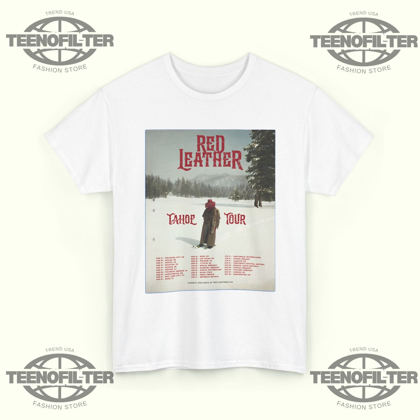 Red Leather Tahoe World Tour 2026 T‑Shirt - Tee No Filter