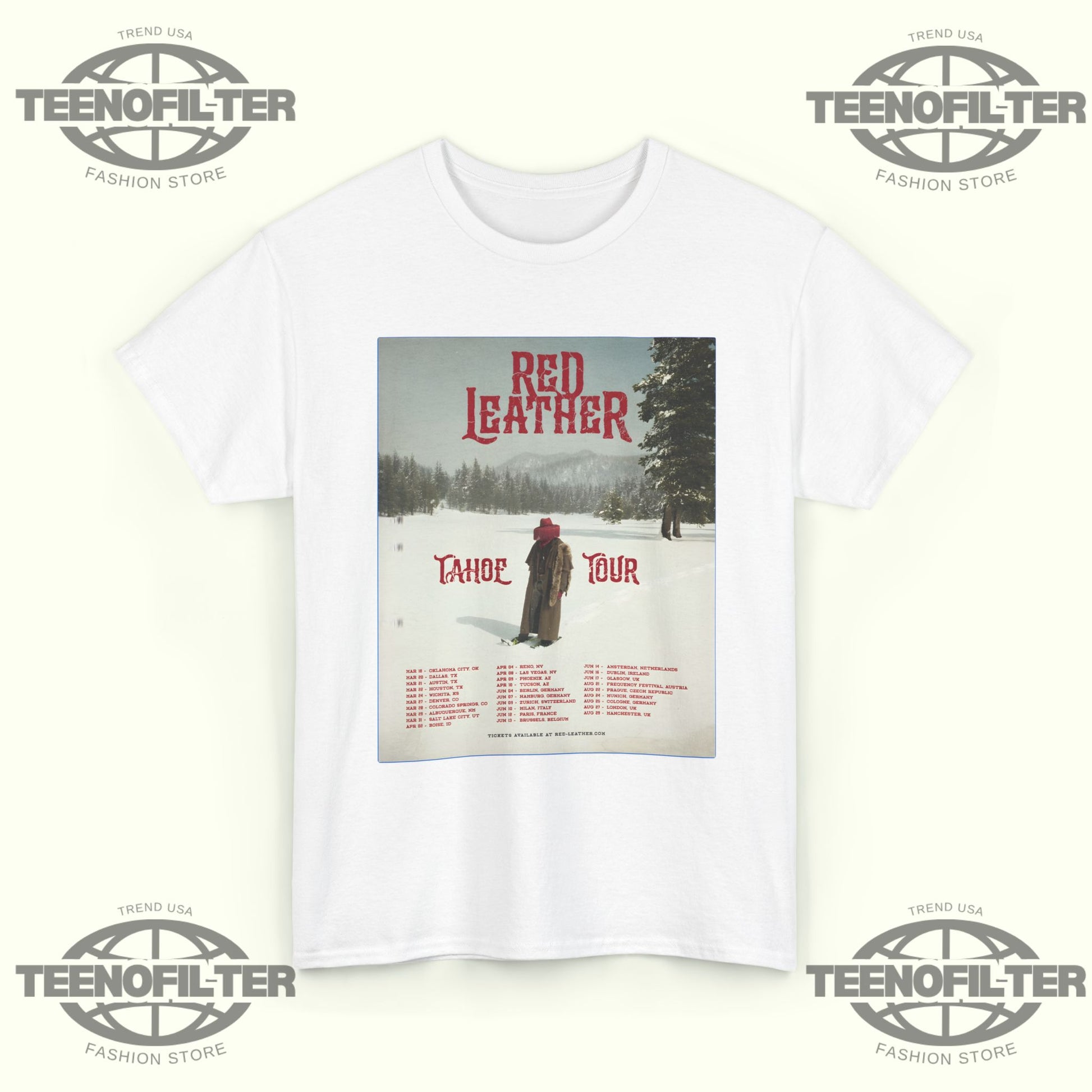 Red Leather Tahoe World Tour 2026 T‑Shirt - Tee No Filter