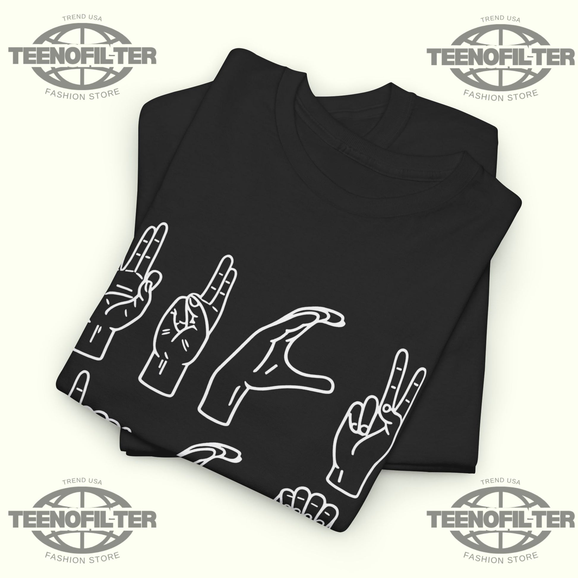 Hand Sign Language Fuck ICE T-Shirt - Tee No Filter
