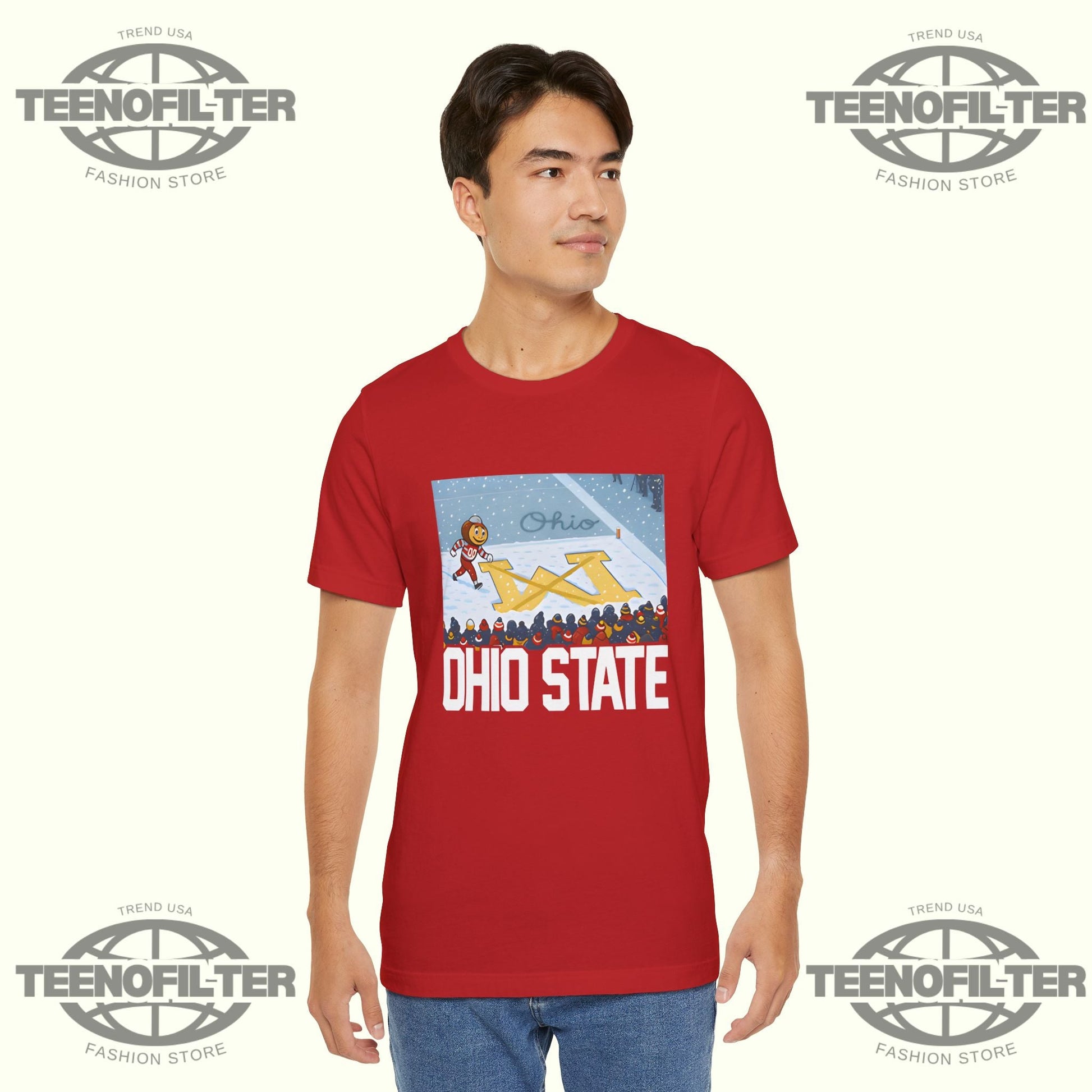 Ohio Vs Michigan Rivalry Script Ohio On Big M T-Shirt Printify