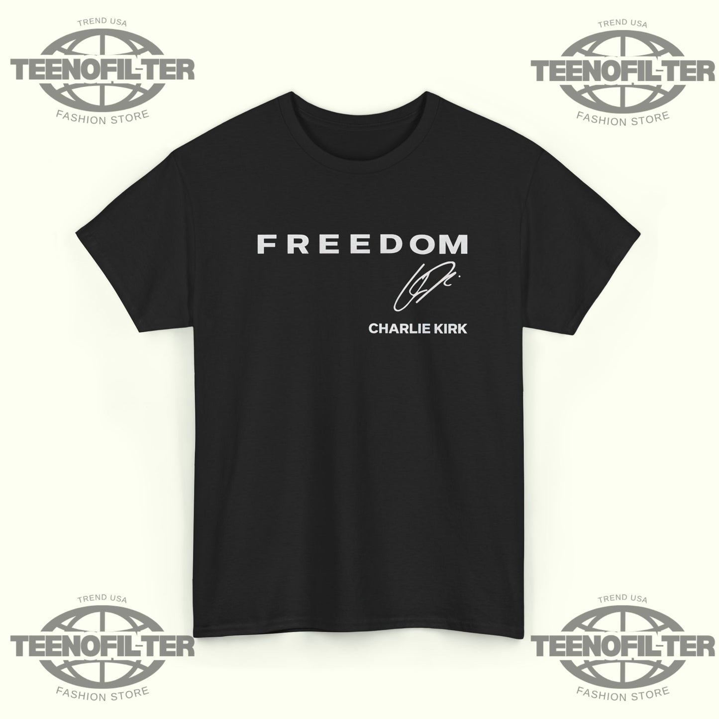 Red Freedom Charlie Kirk Signature T-shirt - Tee No Filter