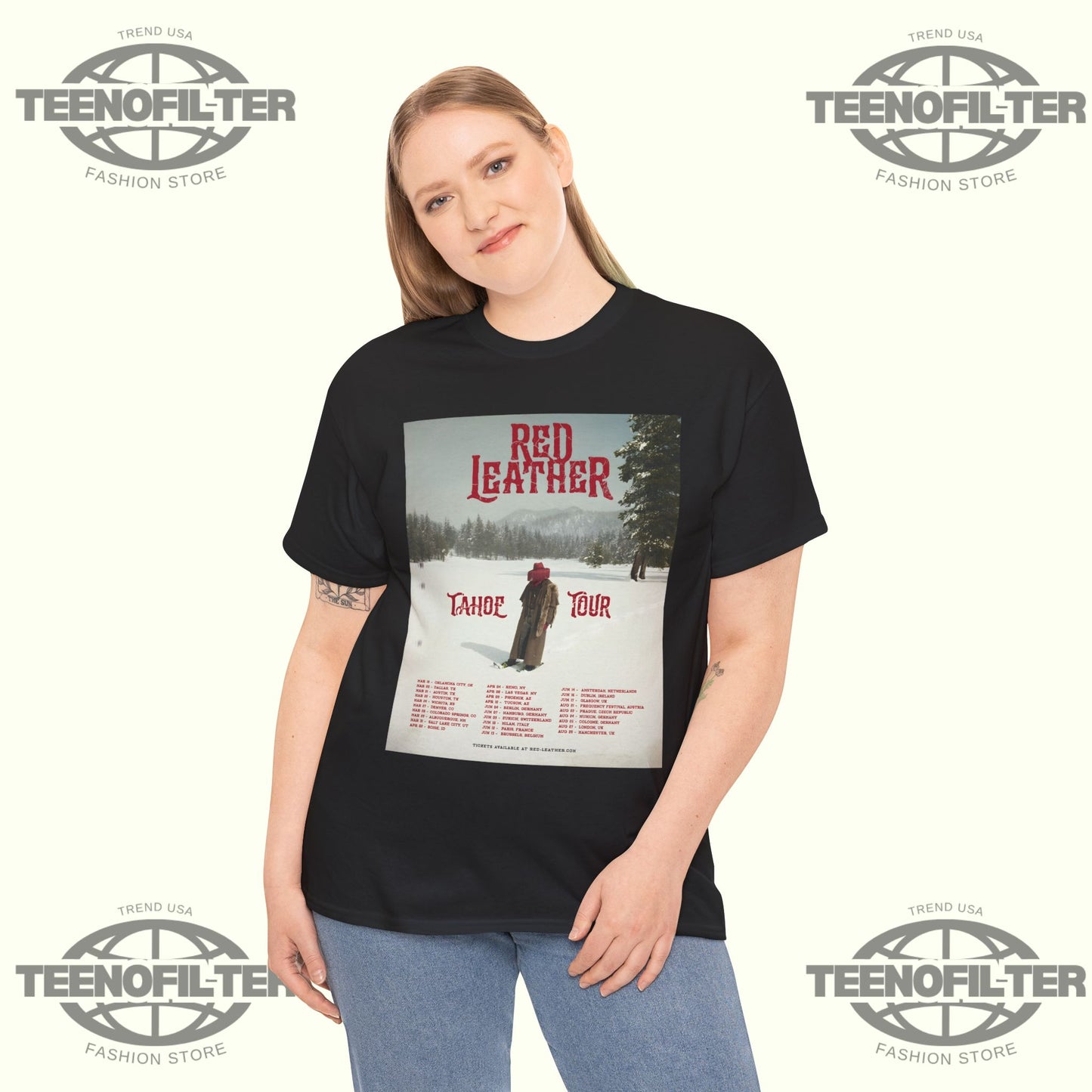 Red Leather Tahoe World Tour 2026 T‑Shirt - Tee No Filter