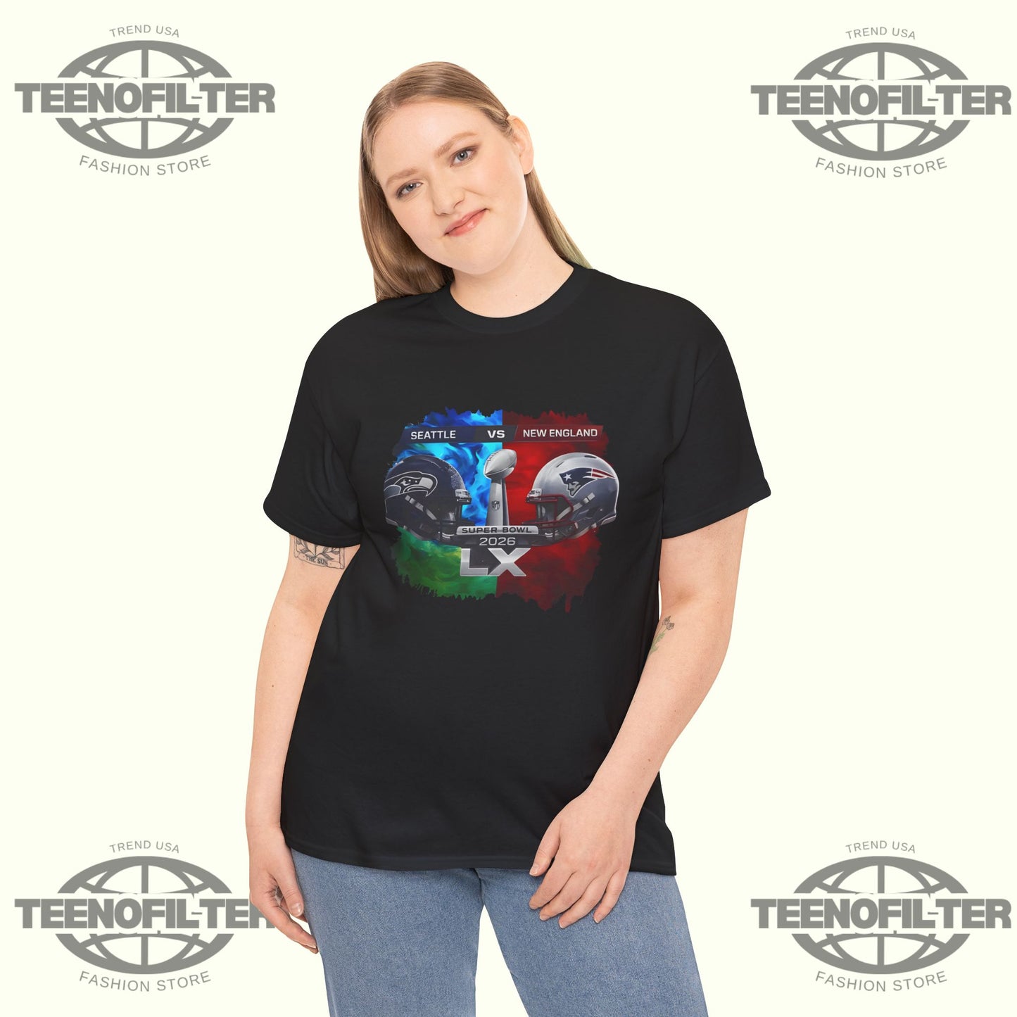 2026 Super Bowl Seahawks vs Patriots T-shirt - Tee No Filter