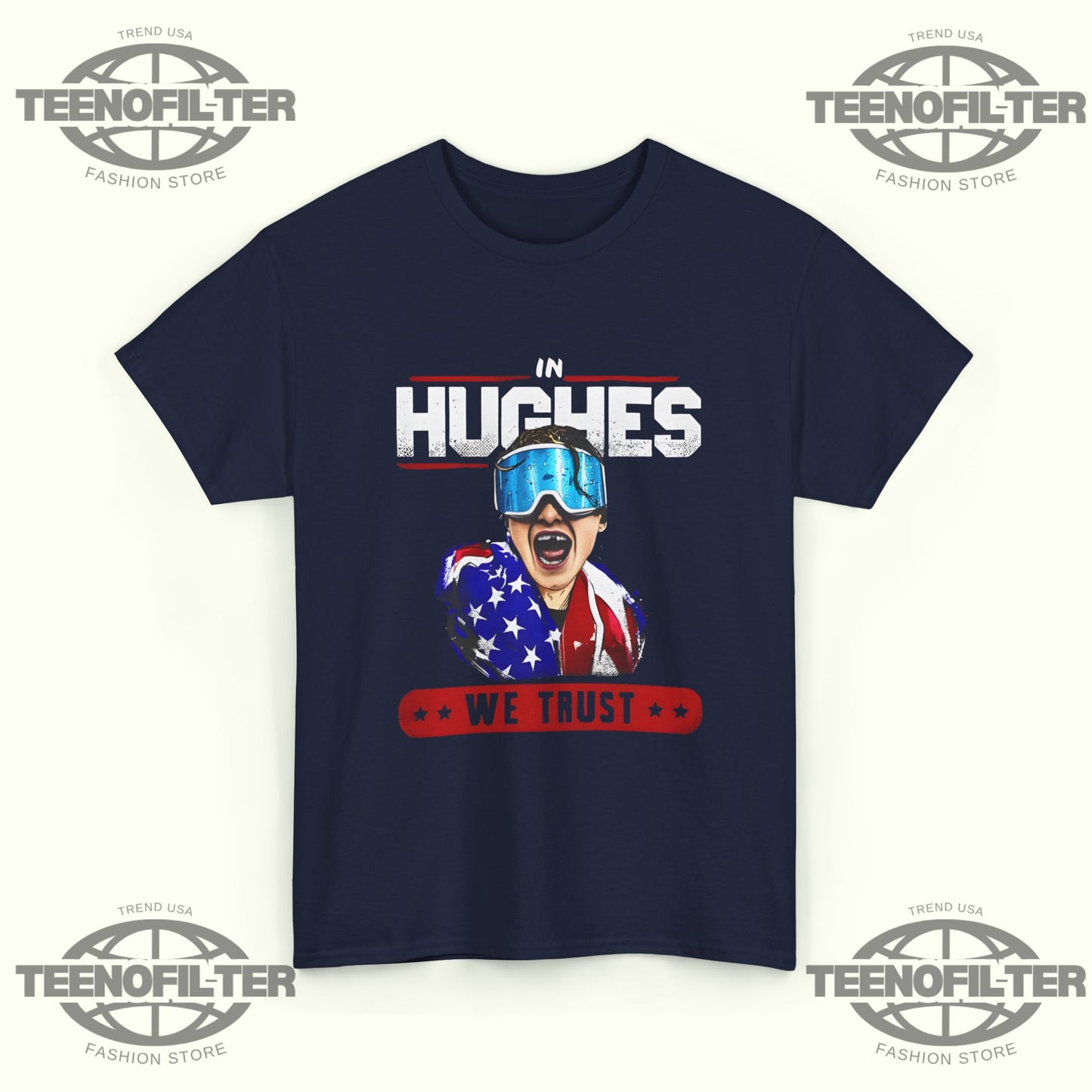 In Hughes We Trust T-Shirt – Bold Tribute to America’s Hockey Phenom - Tee No Filter