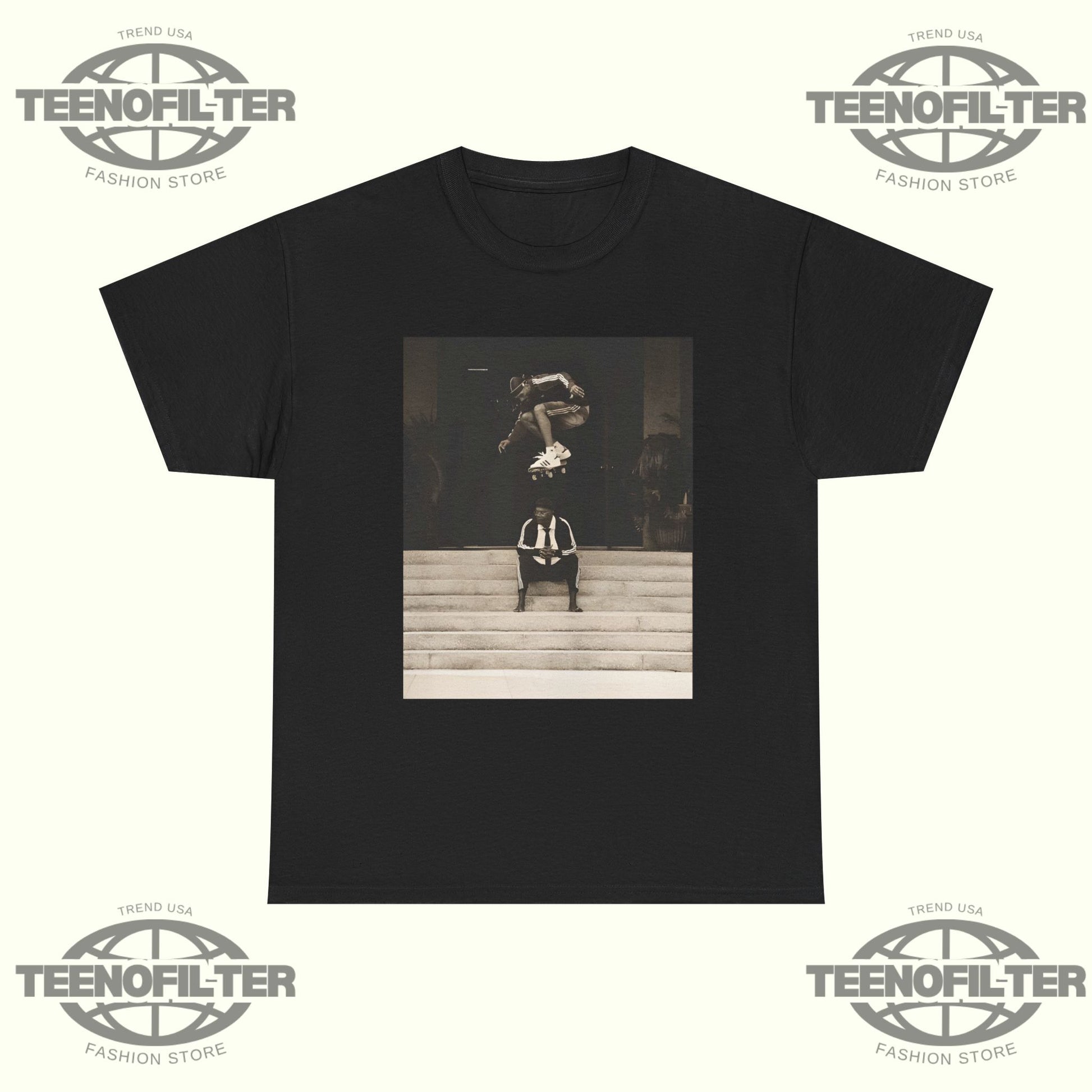 Bad MFs Tyshawn & Samuel L. T‑Shirt — High‑Contrast Ollie Over Serenity Photo Graphic Tee - Tee No Filter
