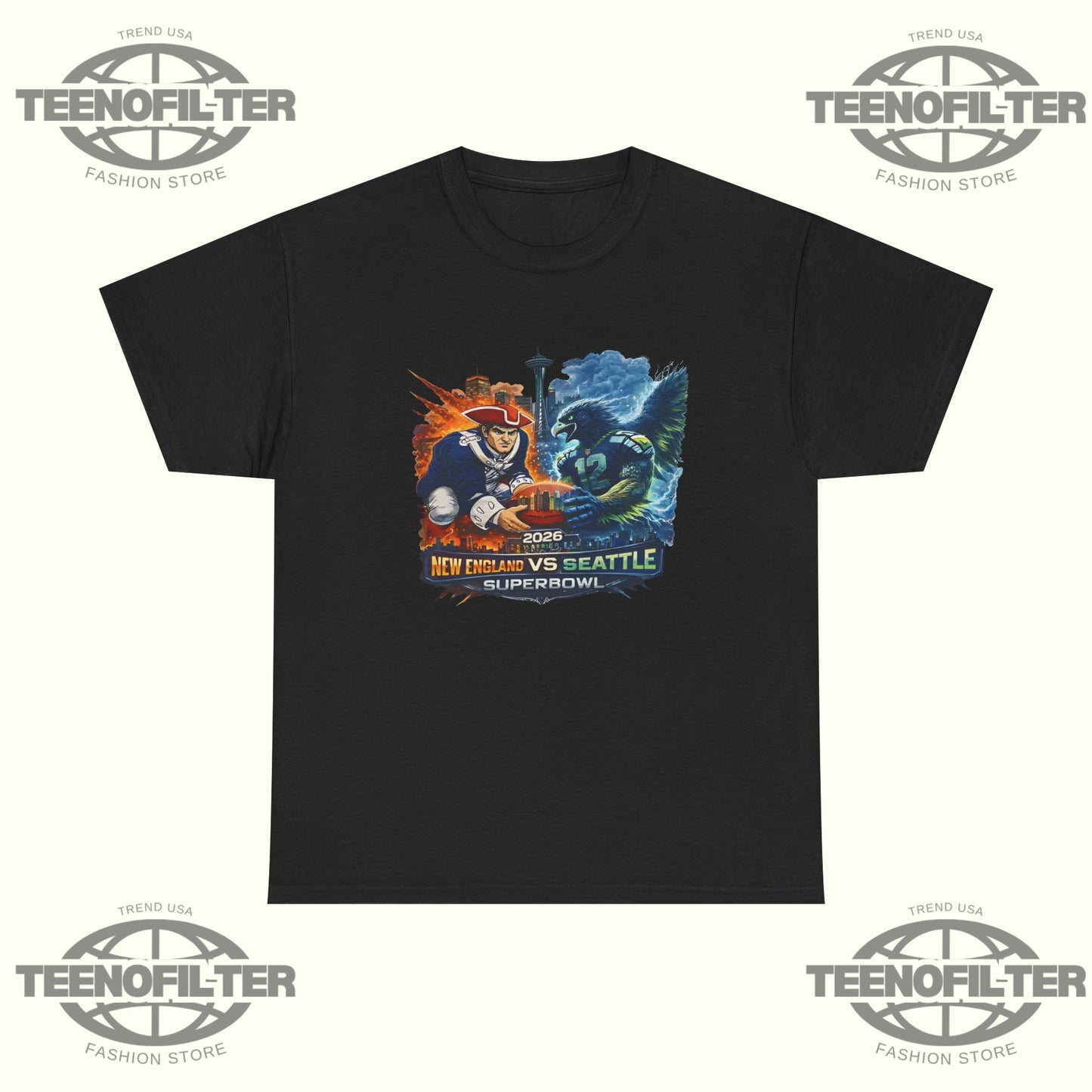 2026 Super Bowl Seahawks Patriots T-shirt - Tee No Filter