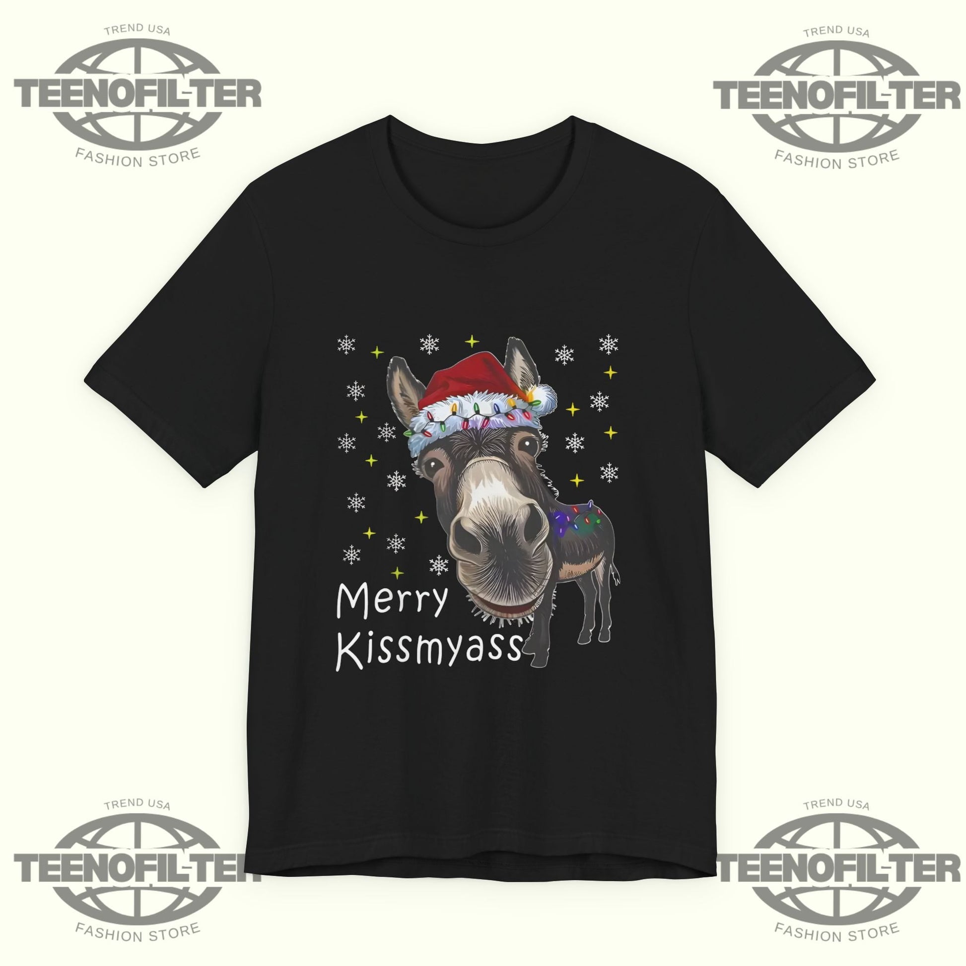 Merry KissMyAss Donkey T-shirt Printify
