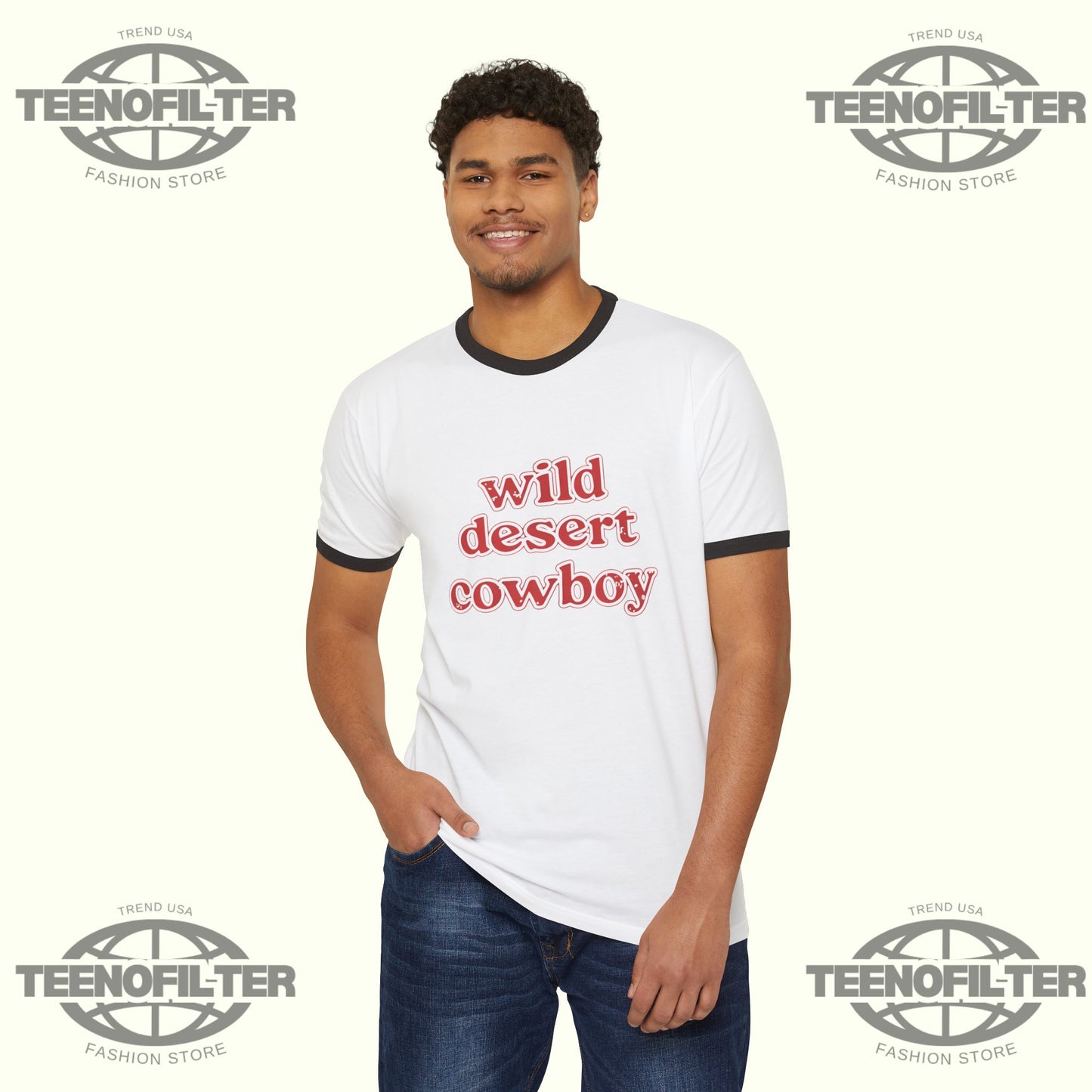 Wild Desert Cowboy Ringer T-Shirt - Tee No Filter