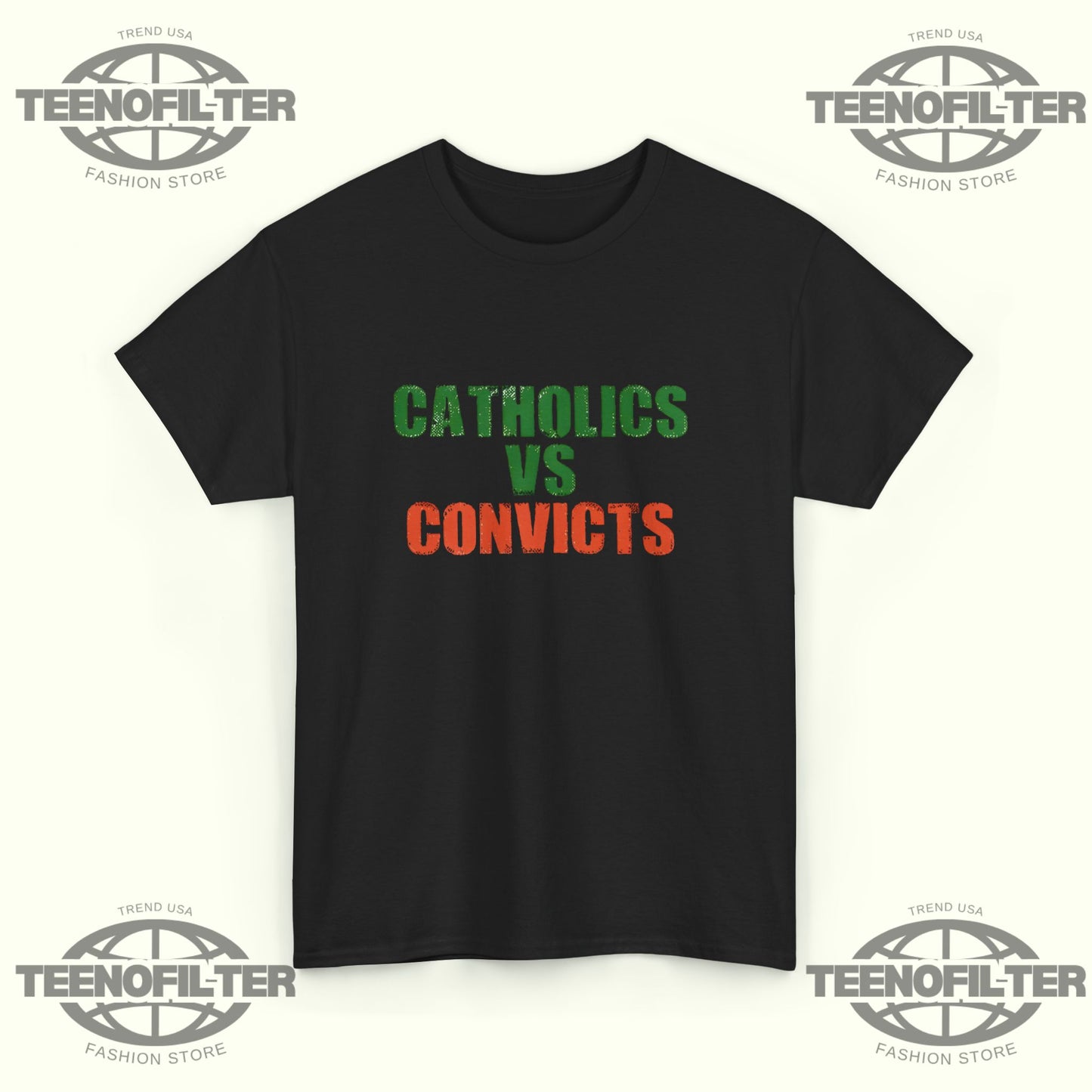 Catholics vs Convicts T-Shirt — Retro Rivalry Faith & Football Tee - Tee No Filter