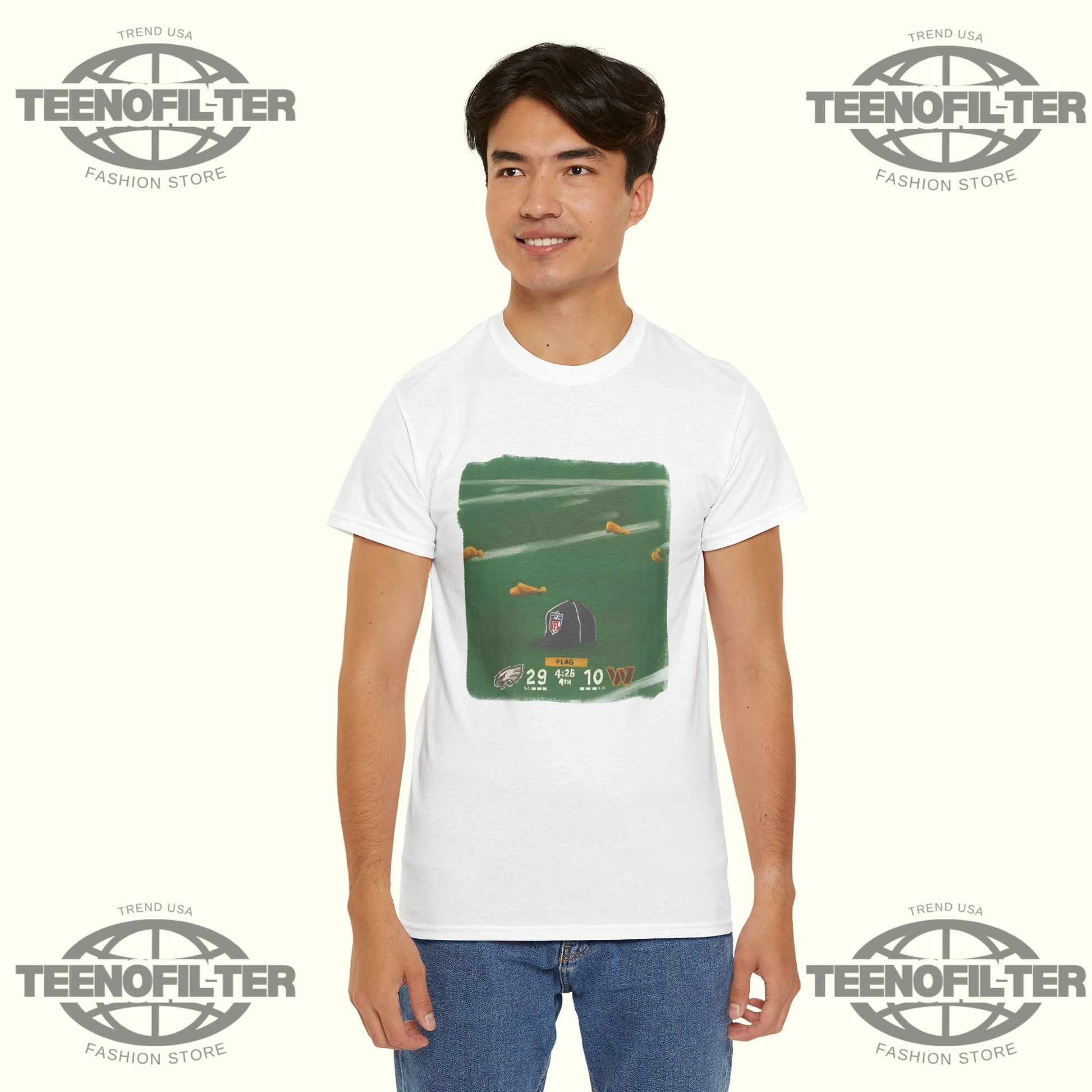 Eagles vs Commanders Hat On The Field T-shirt Printify