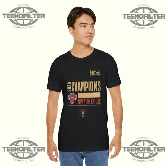 New York Knicks 2025 NBA Cup Champions T-Shirt Printify