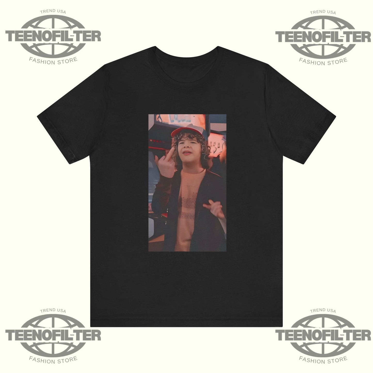Dustin Henderson Stranger Things Middle Finger T-Shirt Printify