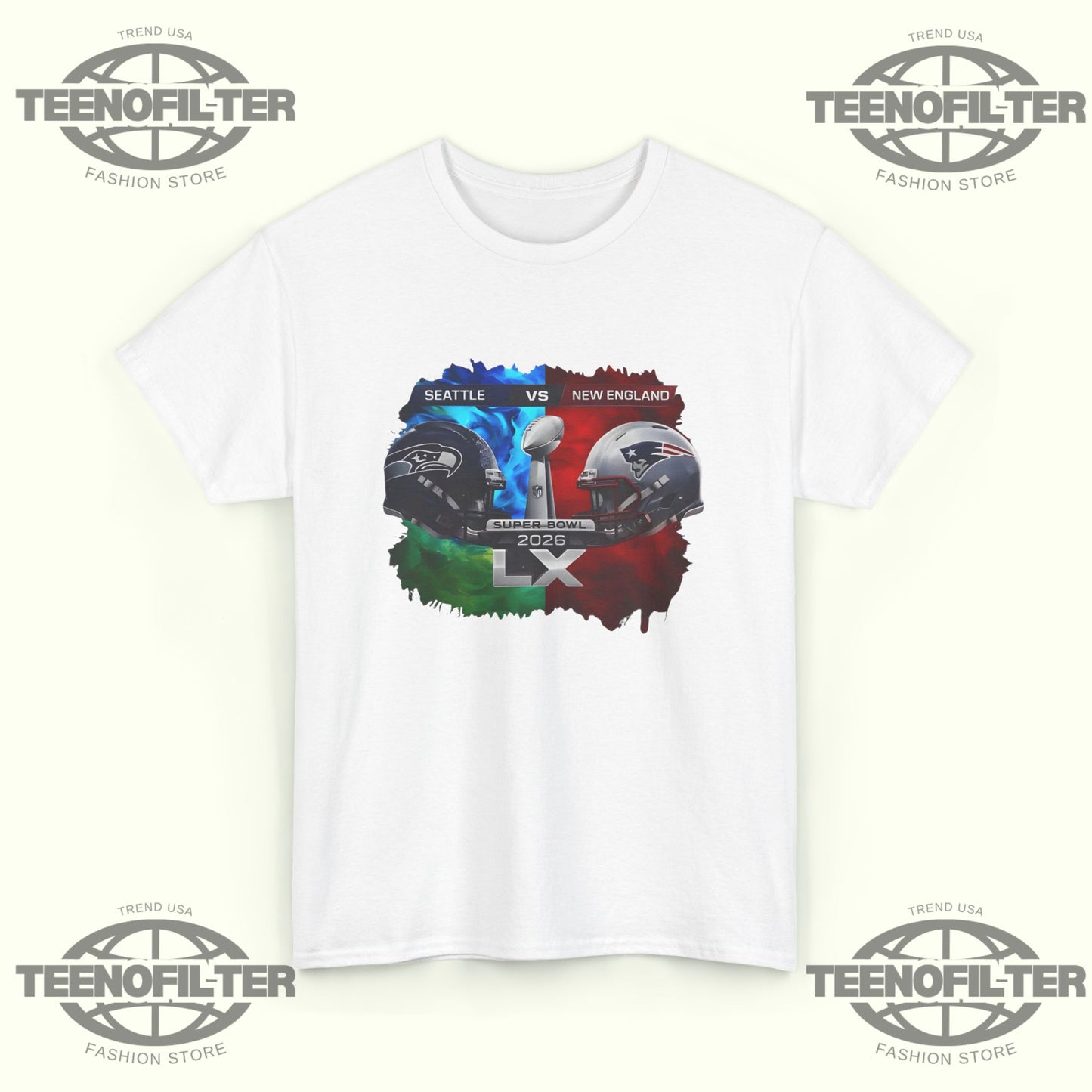 2026 Super Bowl Seahawks vs Patriots T-shirt - Tee No Filter