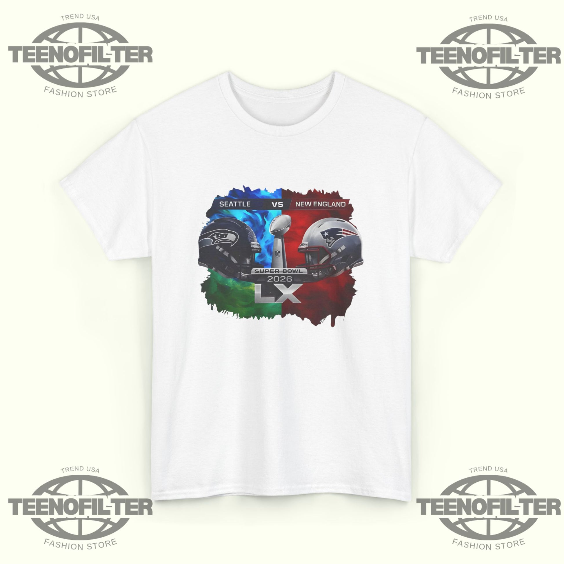 2026 Super Bowl Seahawks vs Patriots T-shirt - Tee No Filter