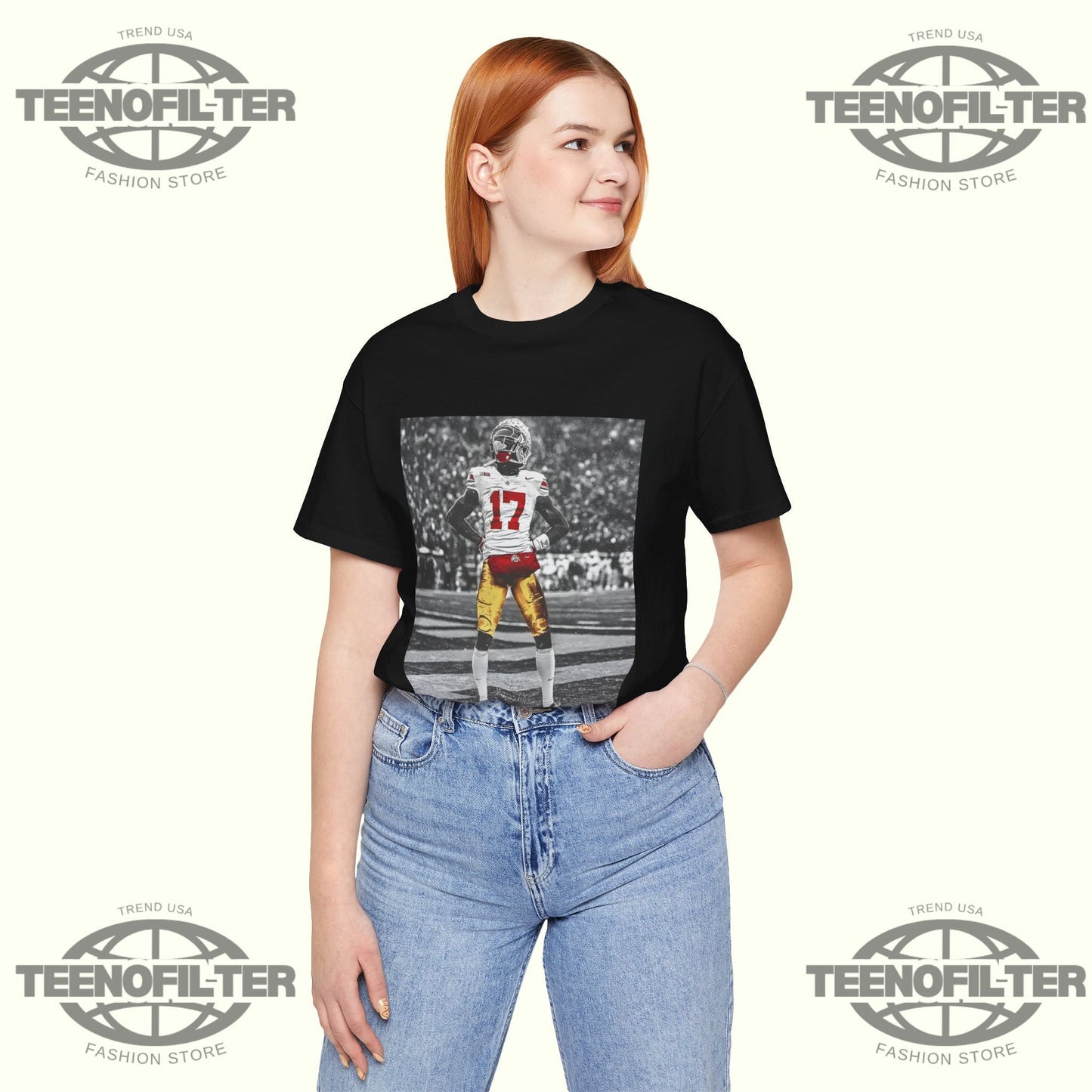 Ohio State Buckeyes Carnell Tate Standing T-shirt Printify