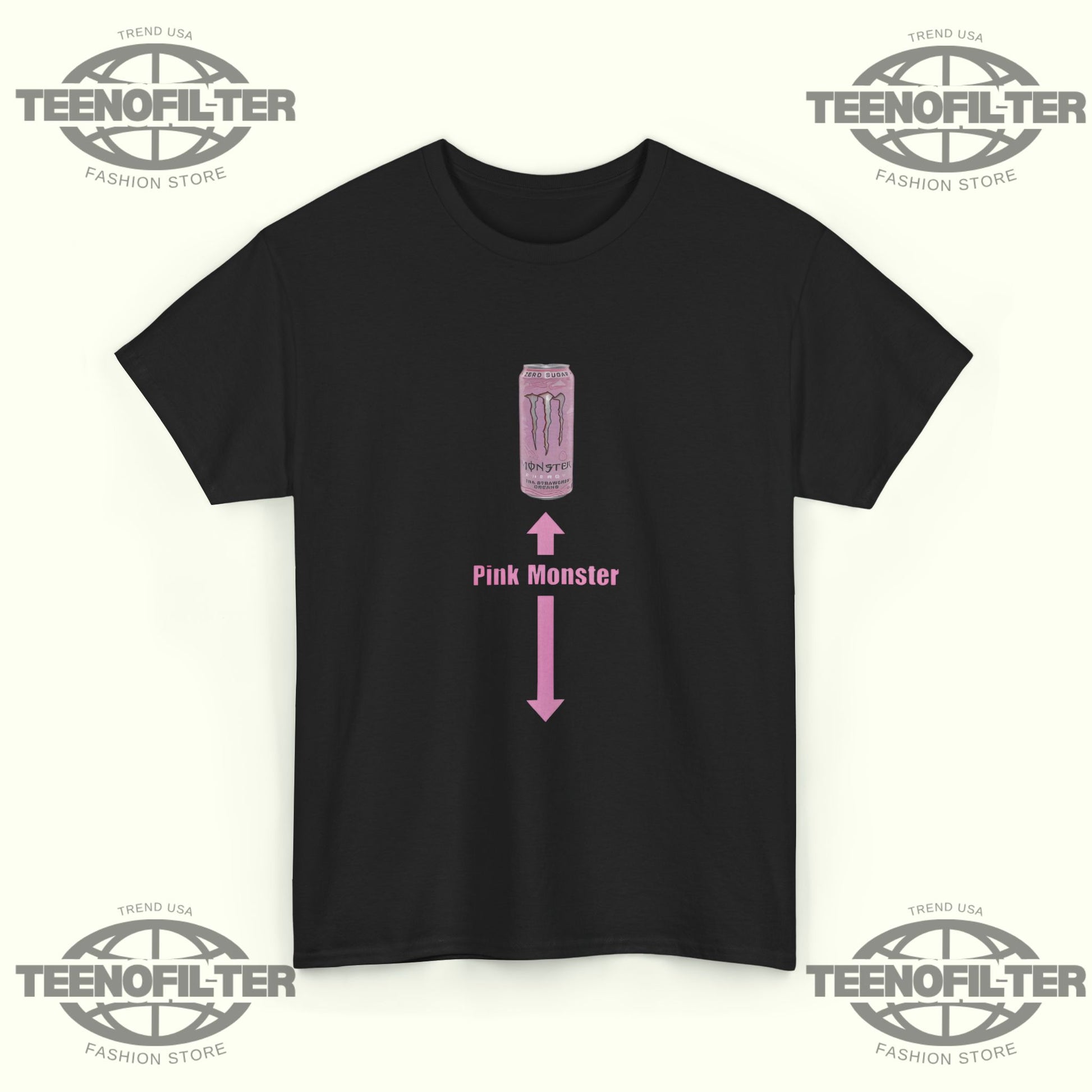 Pink Monster Energy Drink T-shirt - Tee No Filter