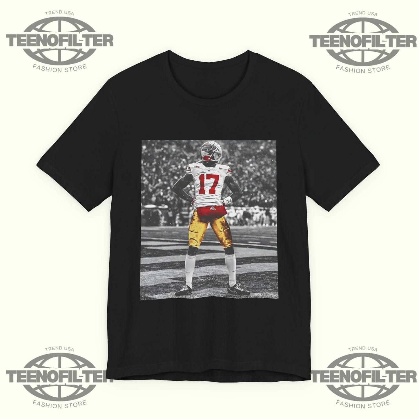 Ohio State Buckeyes Carnell Tate Standing T-shirt Printify