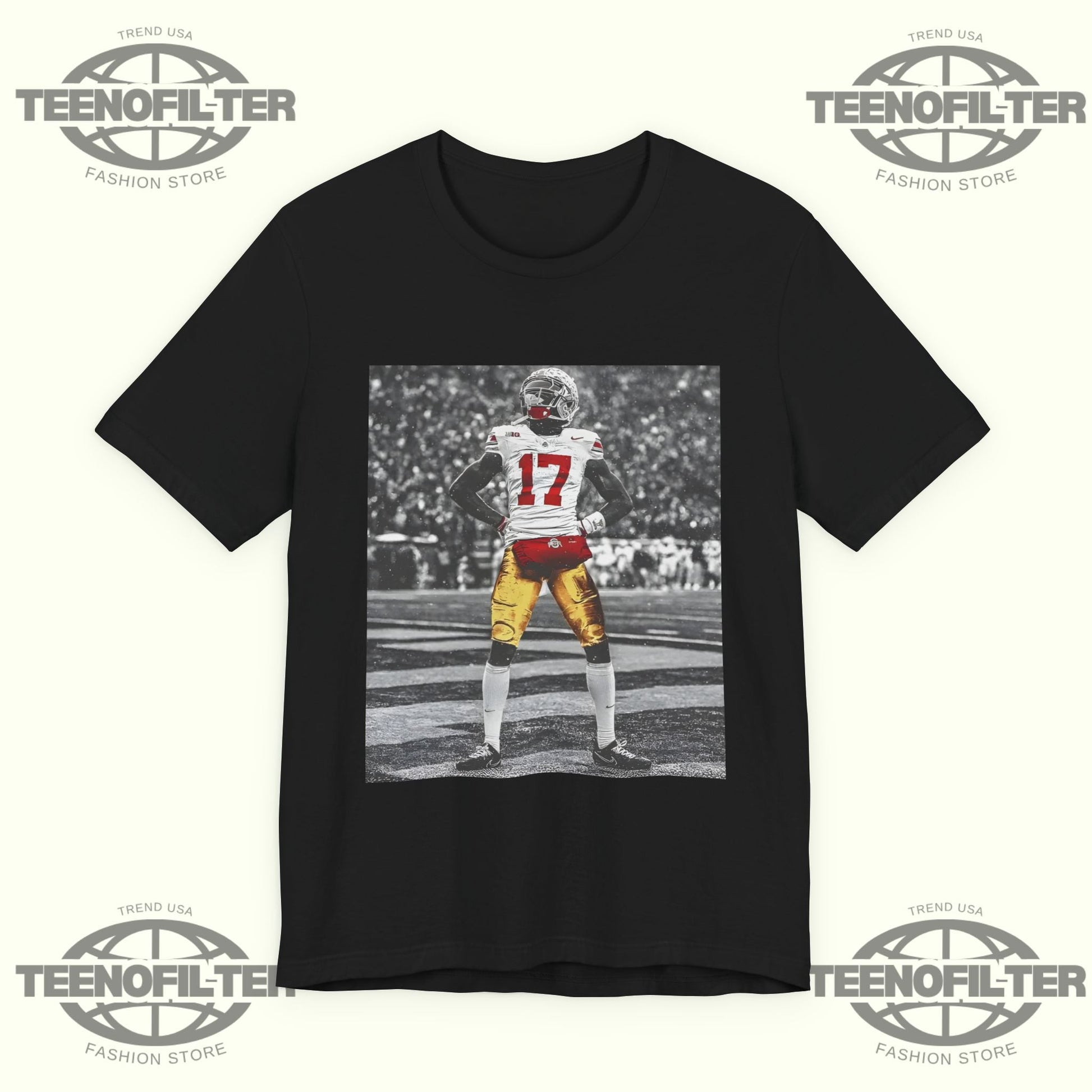 Ohio State Buckeyes Carnell Tate Standing T-shirt Printify