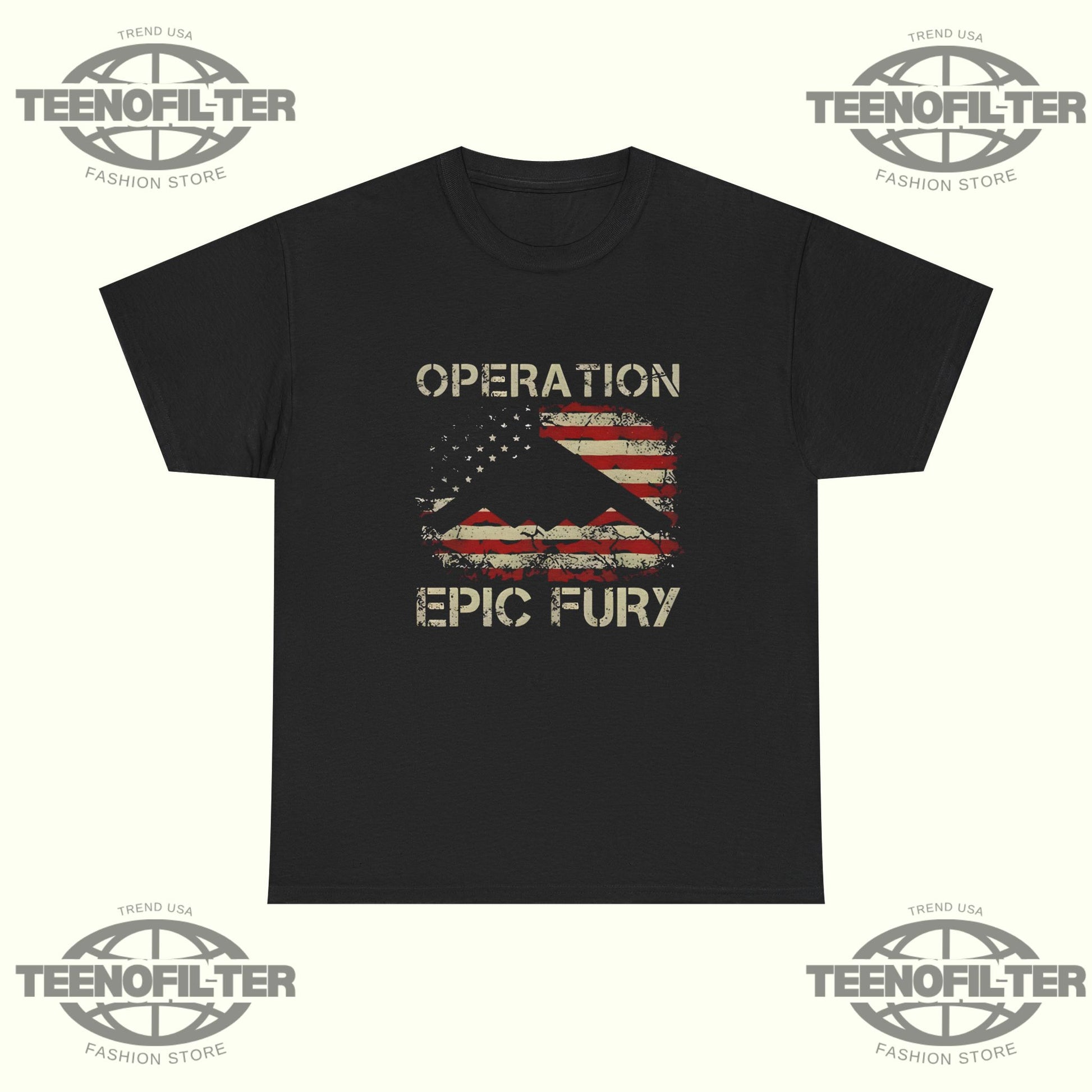 Operation Epic Fury USA T-Shirt – Tactical Strength & Allied Defense Tribute Graphic Tee - Tee No Filter