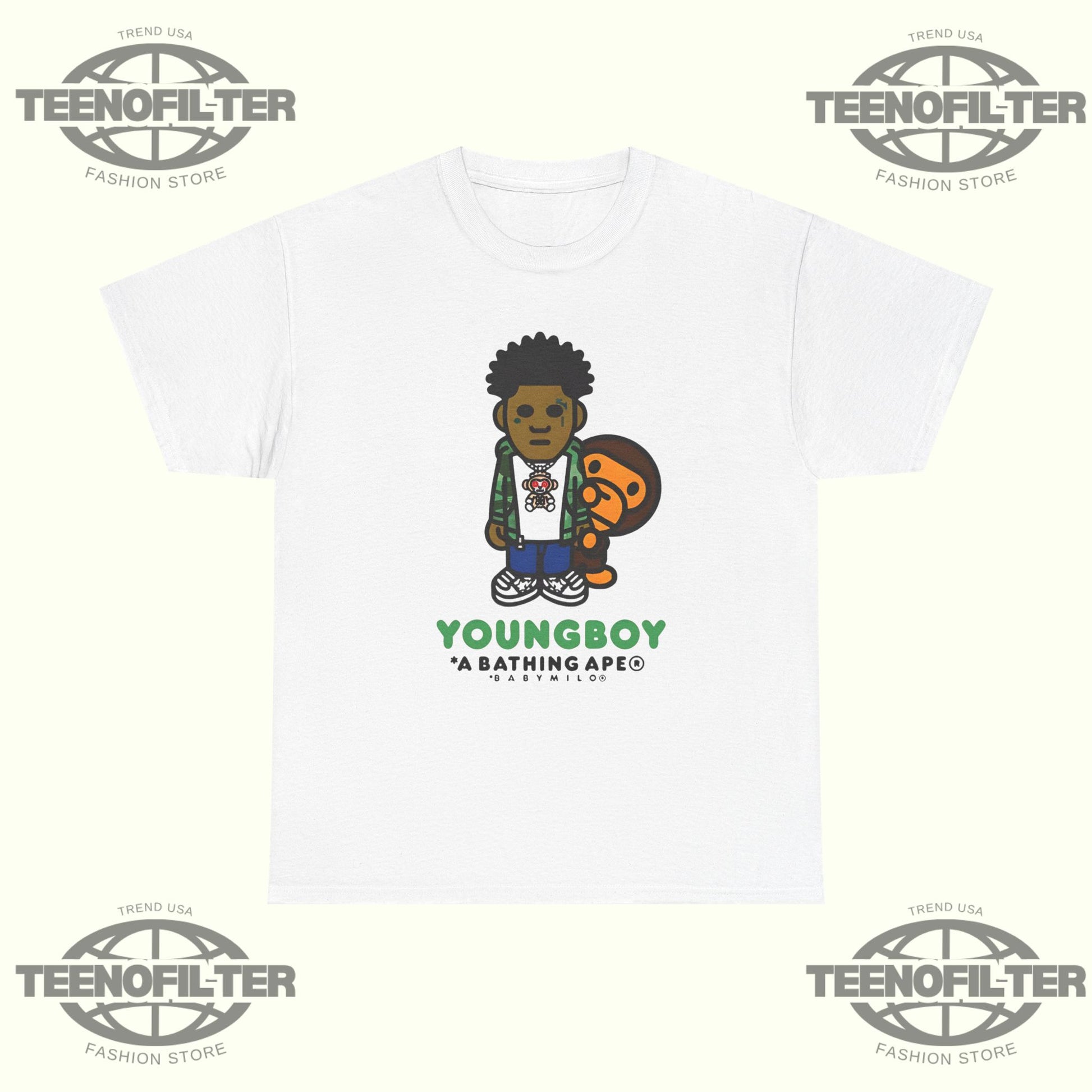 YoungBoy Never Broke Again X A Bathing Ape BAPE Milo T-Shirt - Tee No Filter
