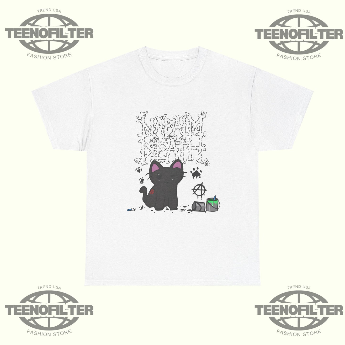 Napalm Death There is No Authority but Cats T-shirt - Tee No Filter