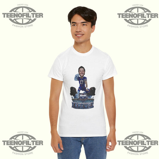 Jack Josh Allen Buffalo Bills Hurdle Over Highmark Stadium Farewell Season caricature T-shirt - Tee No Filter