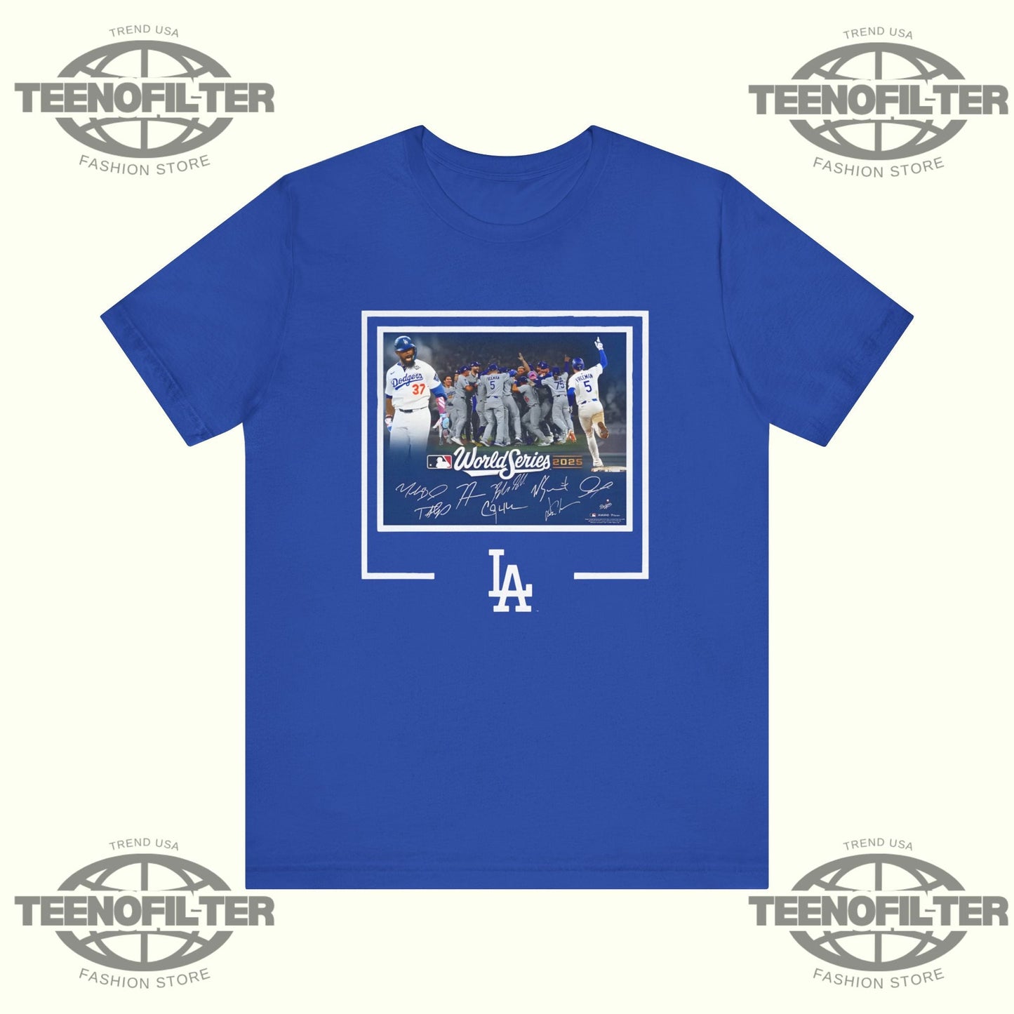 Dodgers Autographed World Series Signatures T-Shirt Printify