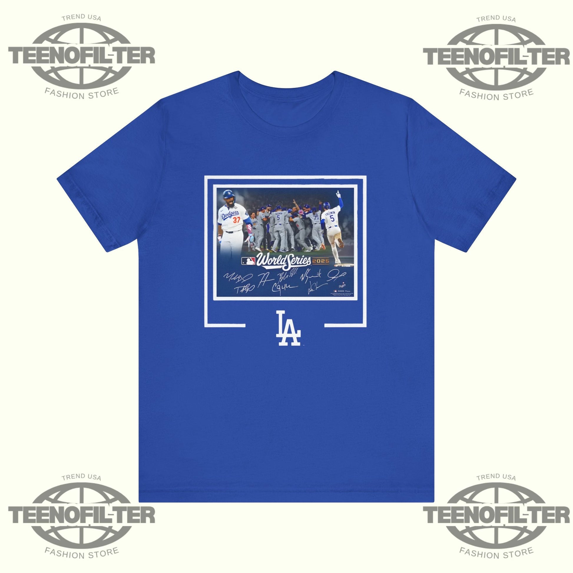 Dodgers Autographed World Series Signatures T-Shirt Printify